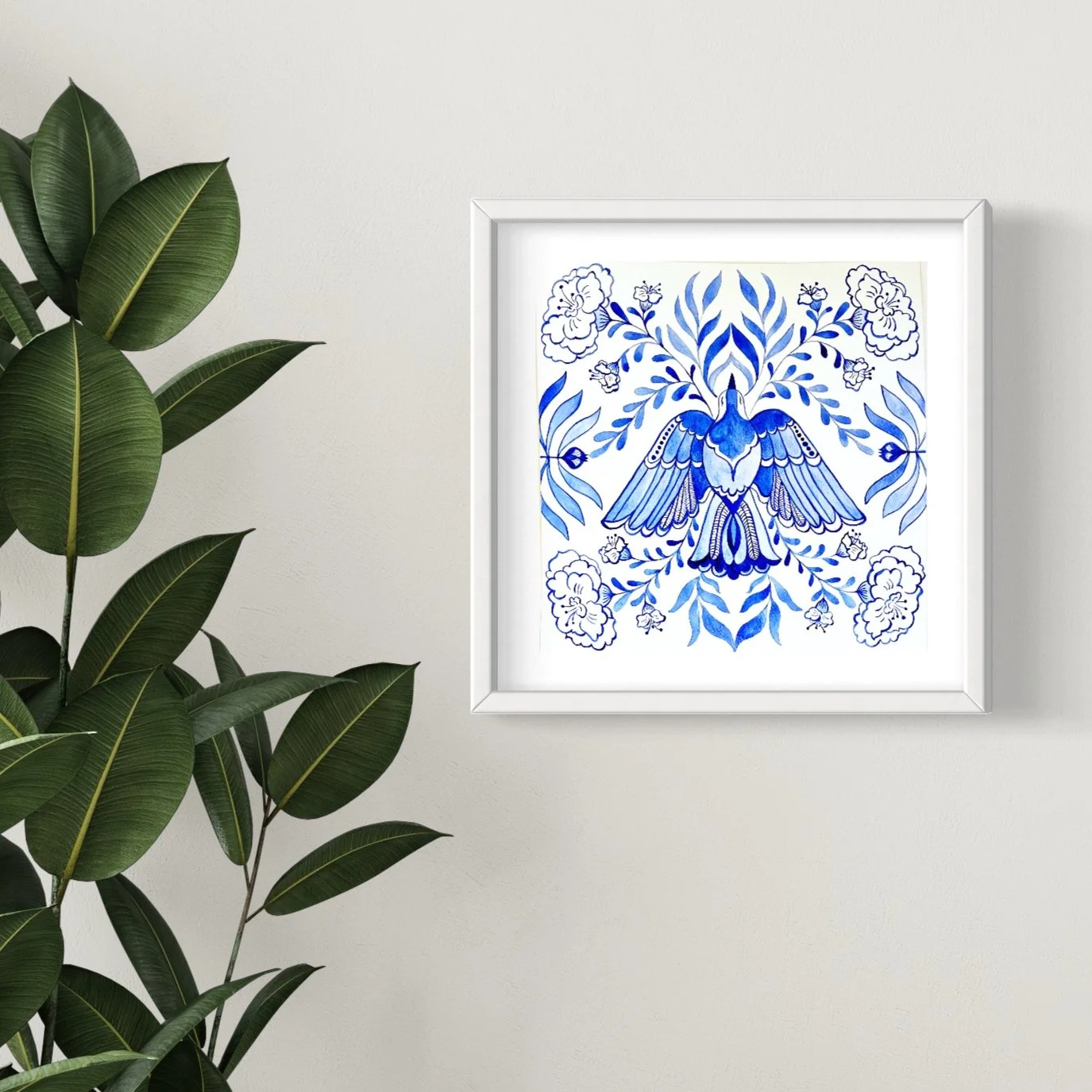 Lapis Bird Floral - Original Painting