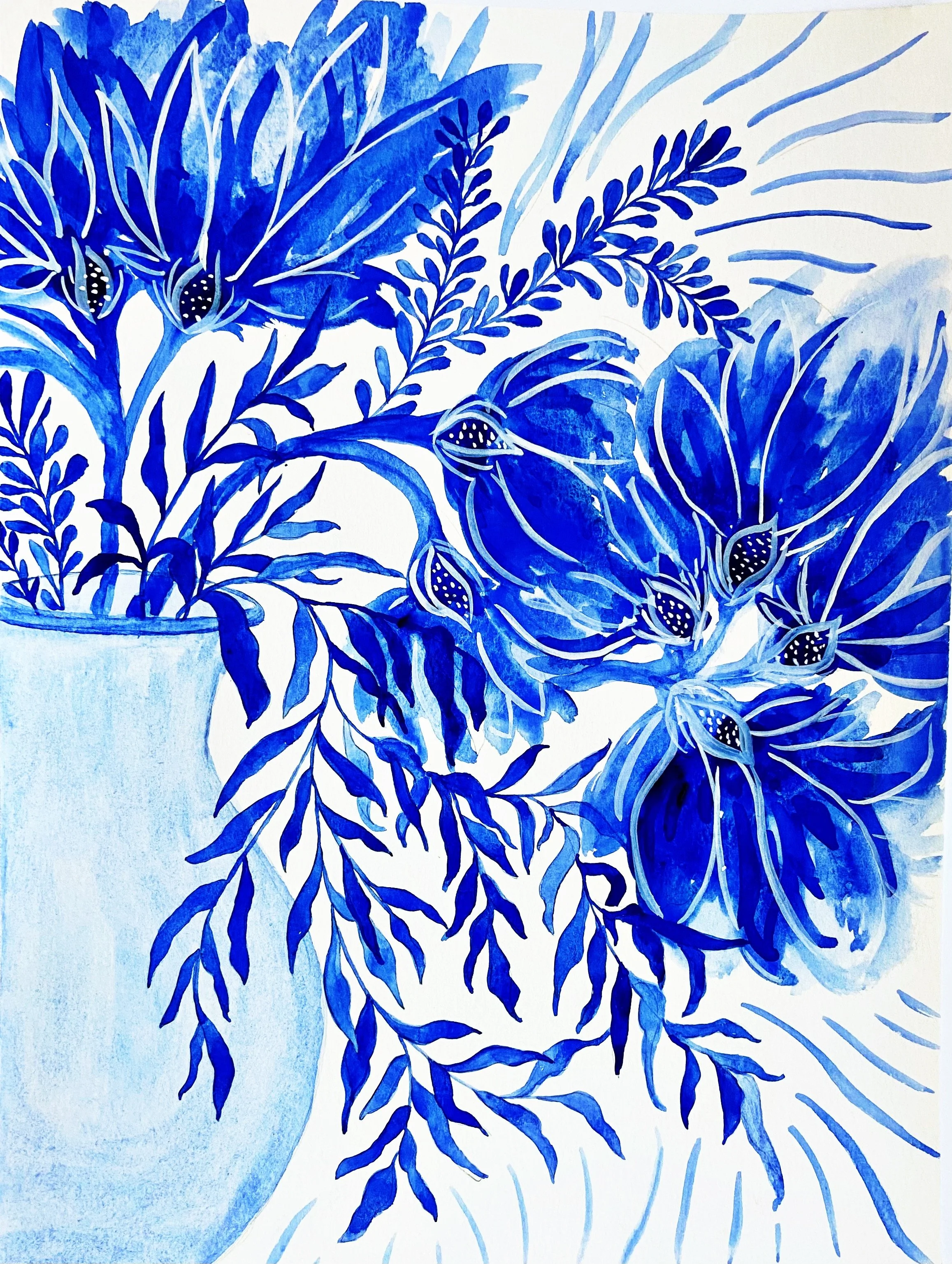 Lapis Wild Floral - Original Art