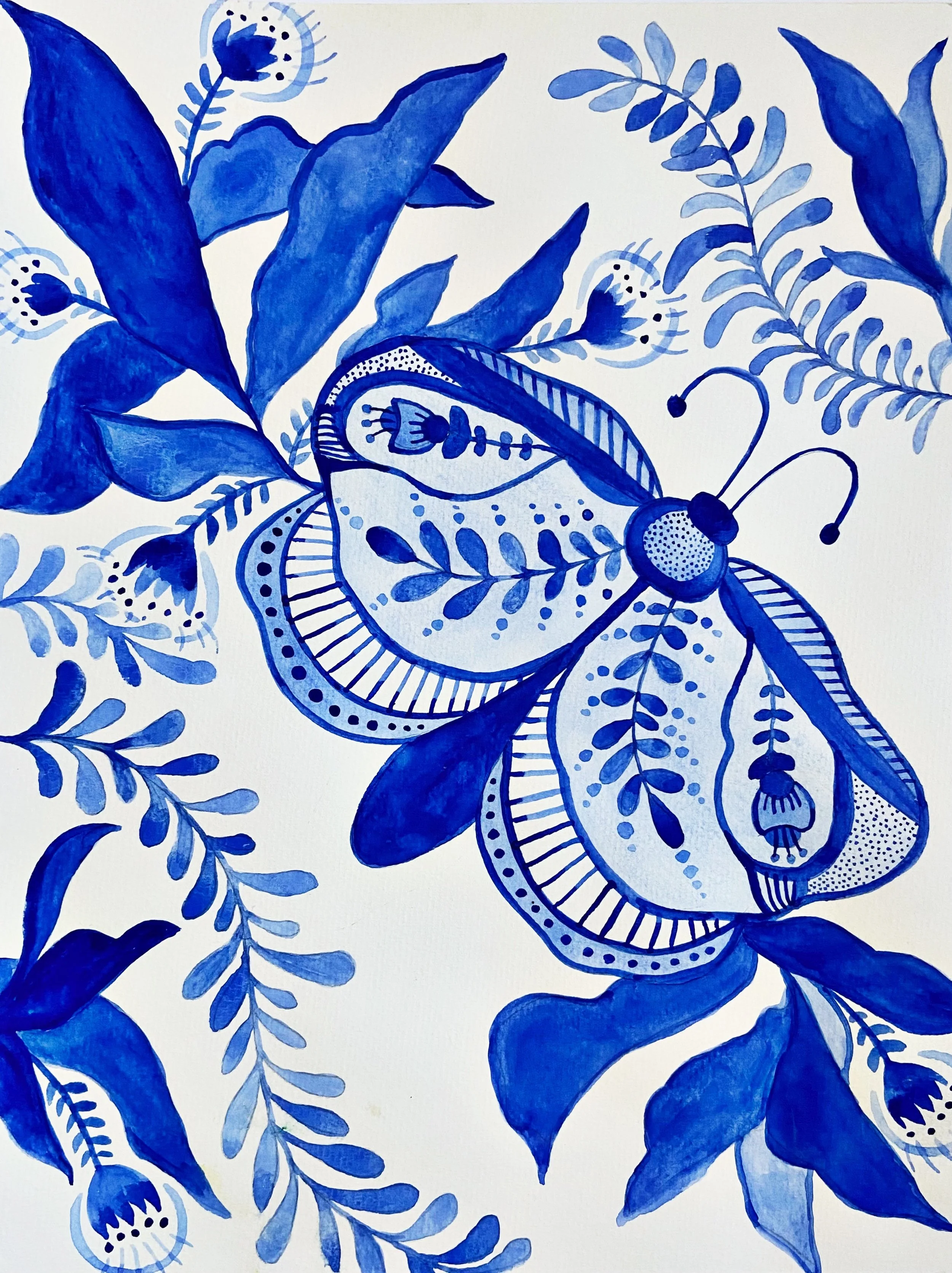Lapis Moth - Original Painting