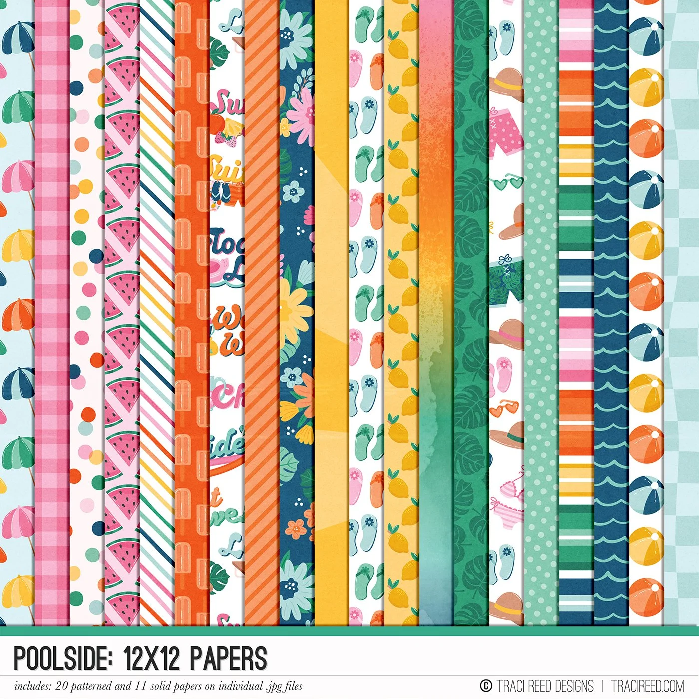 Poolside 12x12 Papers