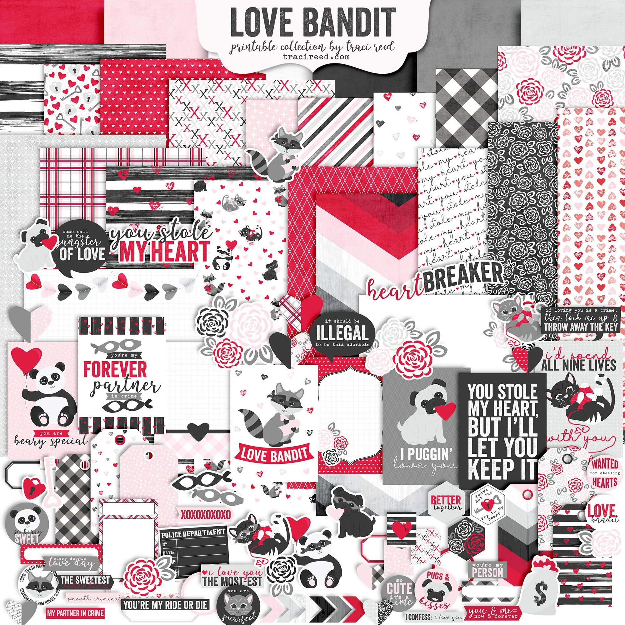 {retired} Love Bandit Digital and Printable Scrapbook Collection by Traci Reed