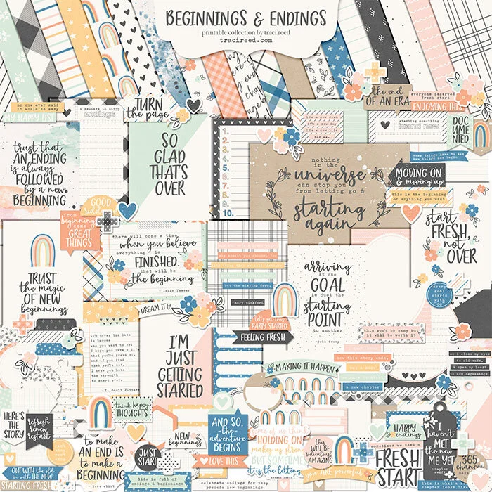 {retired} Introducing the Beginnings &amp; Endings Digital and Printable Scrapbook Collection by Traci Reed