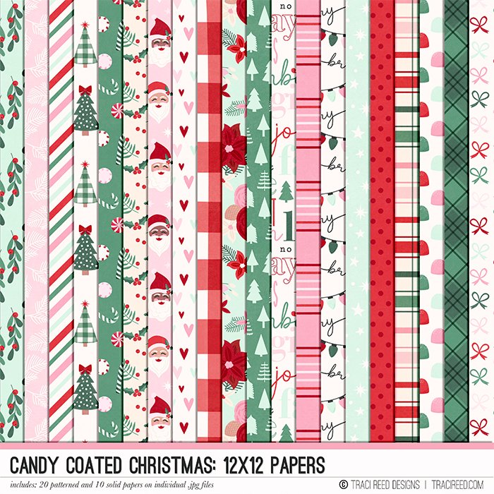 Introducing the Candy Coated Christmas Digital and Printable Scrapbook ...