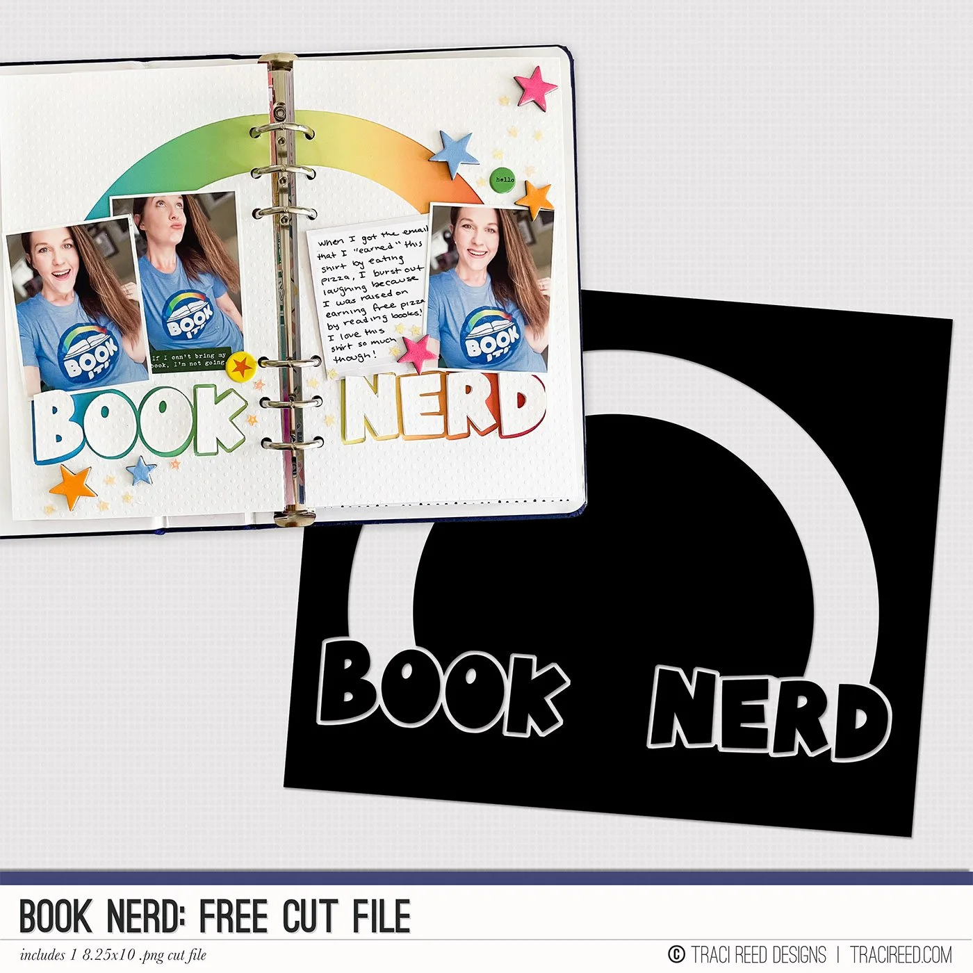 Book Nerd: Layout and Free Cut File!