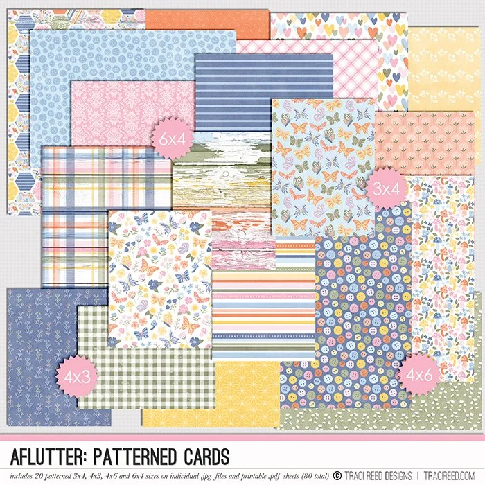 Aflutter Patterned Cards
