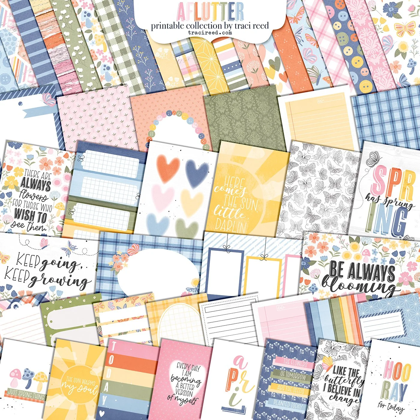 Introducing the Aflutter Digital and Printable Scrapbook Collection by Traci Reed