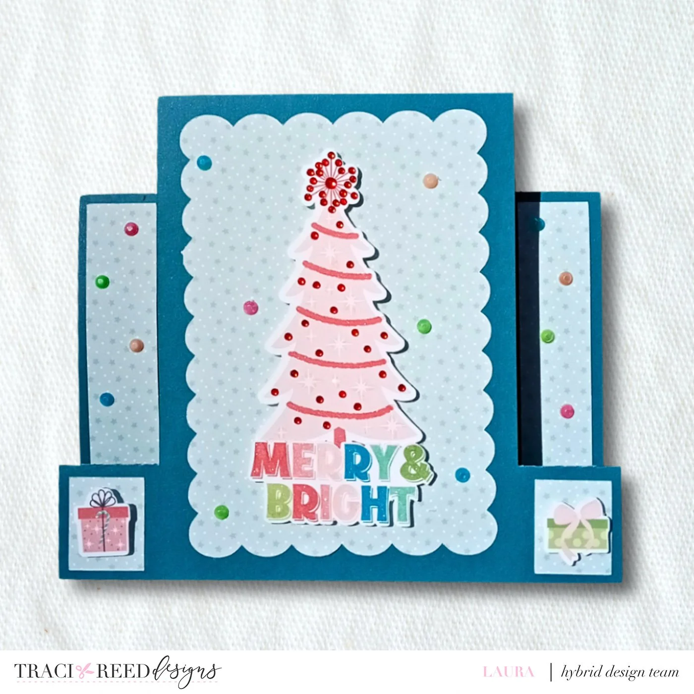 Create a Colorful Make Merry Step Card with Laura