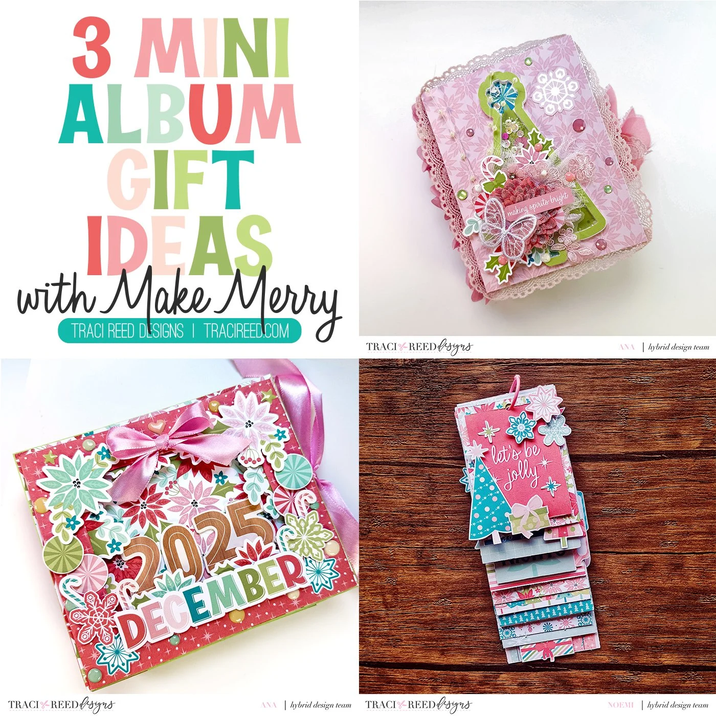 3 Non-Binder Mini Albums with the Make Merry Collection