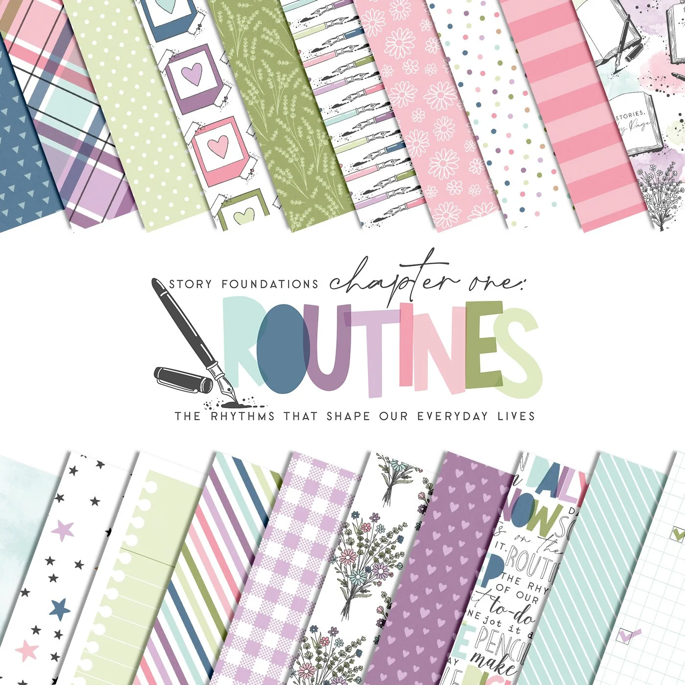 Introducing The Story Foundations: Routines Digital and Printable Scrapbook Collection by Traci Reed