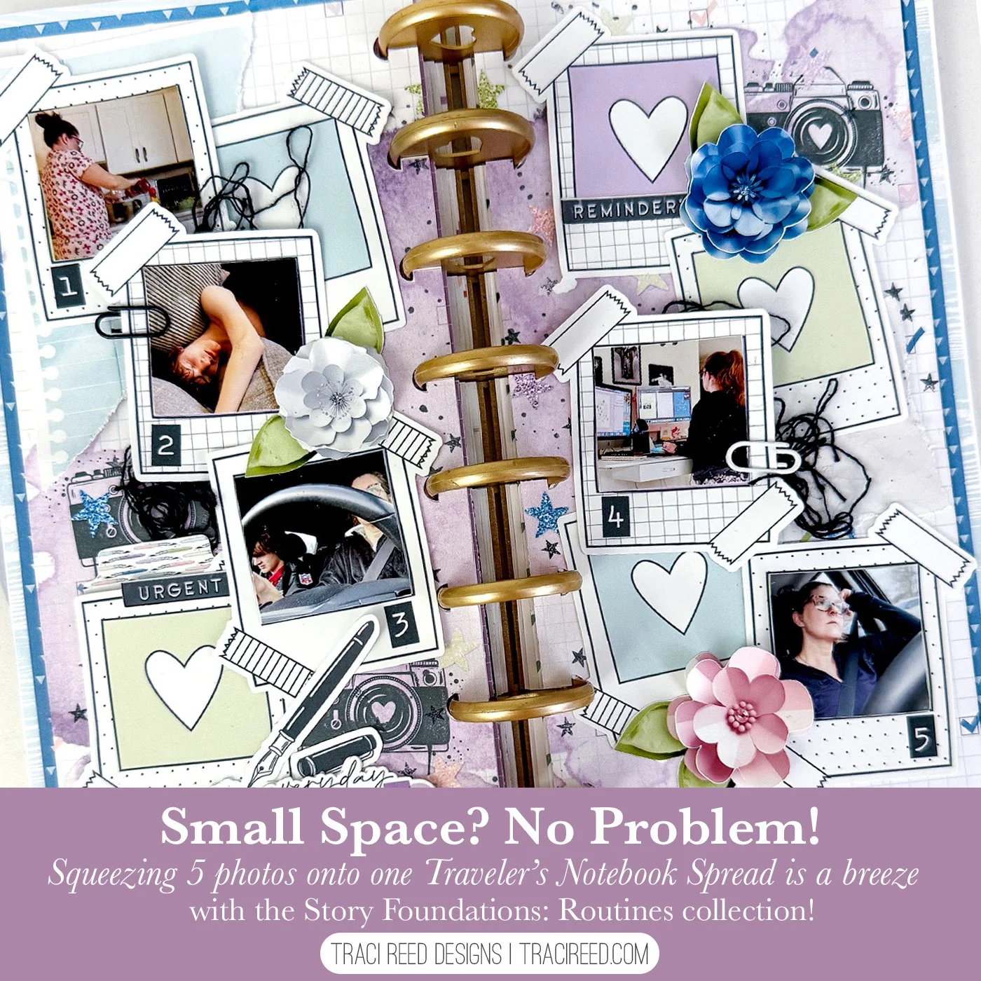A Lot of Photos in Small Spaces using the Story Foundations: Routines Collection with Traci!