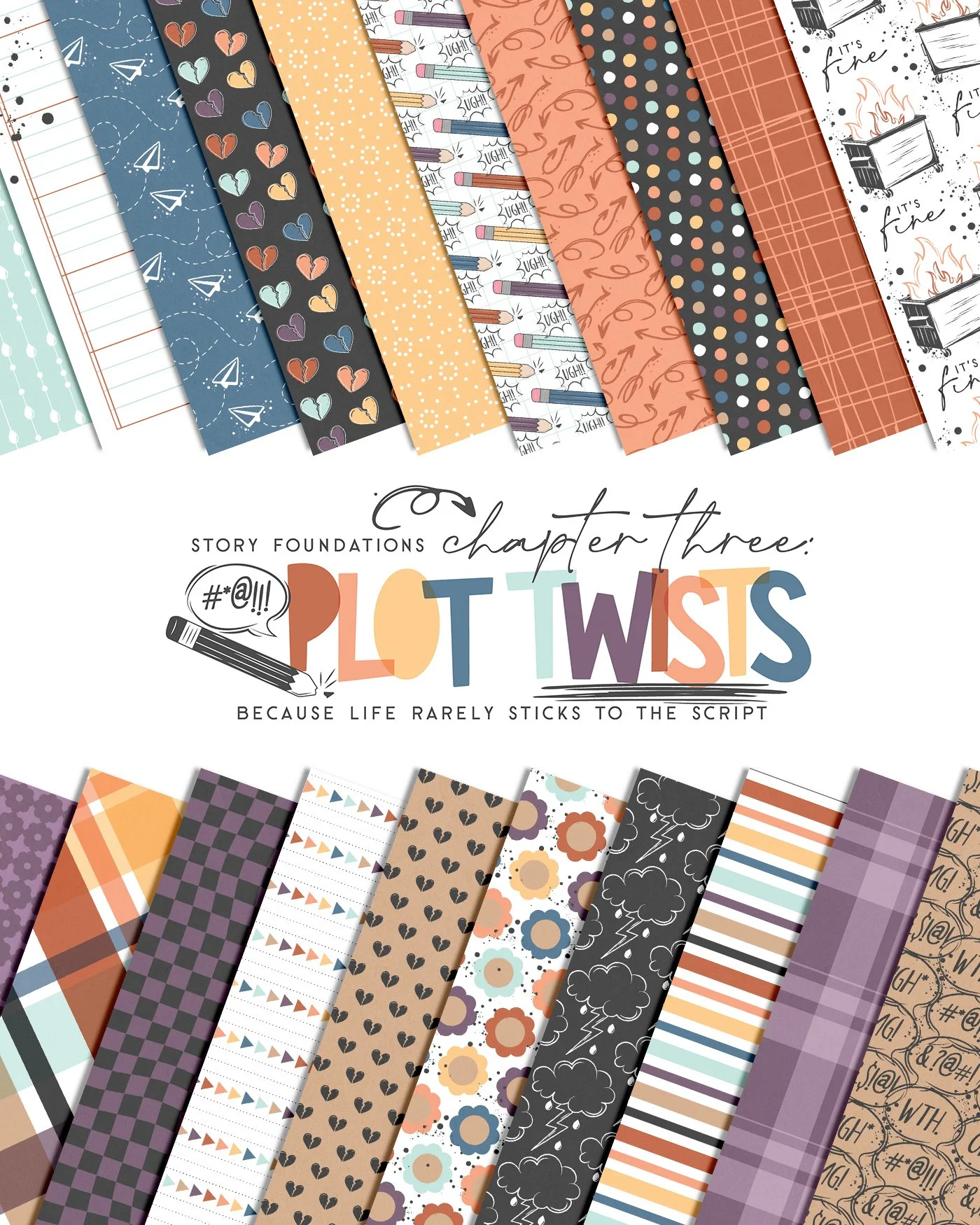 Introducing The Story Foundations: Plot Twists Digital and Printable Scrapbook Collection by Traci Reed