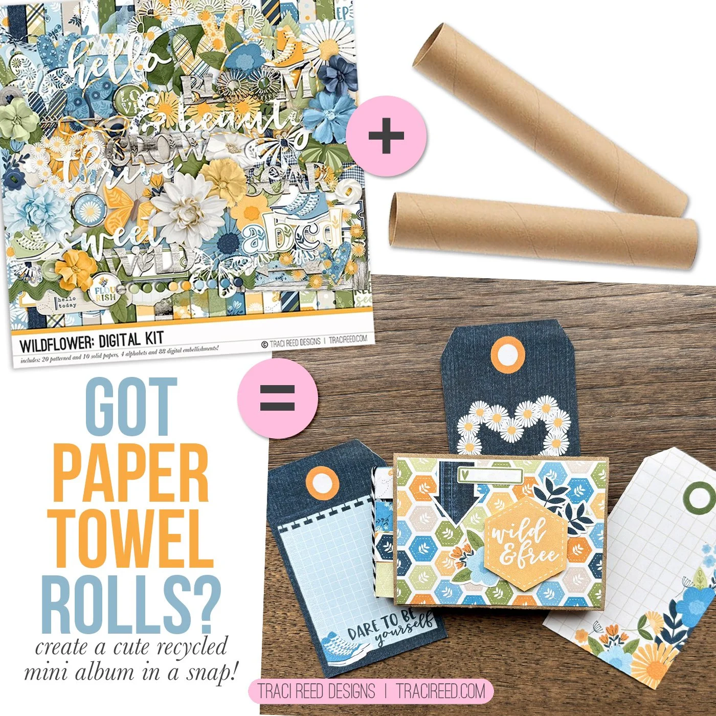 Create a Mini Album using Recycled Paper Towel Rolls with Shayla