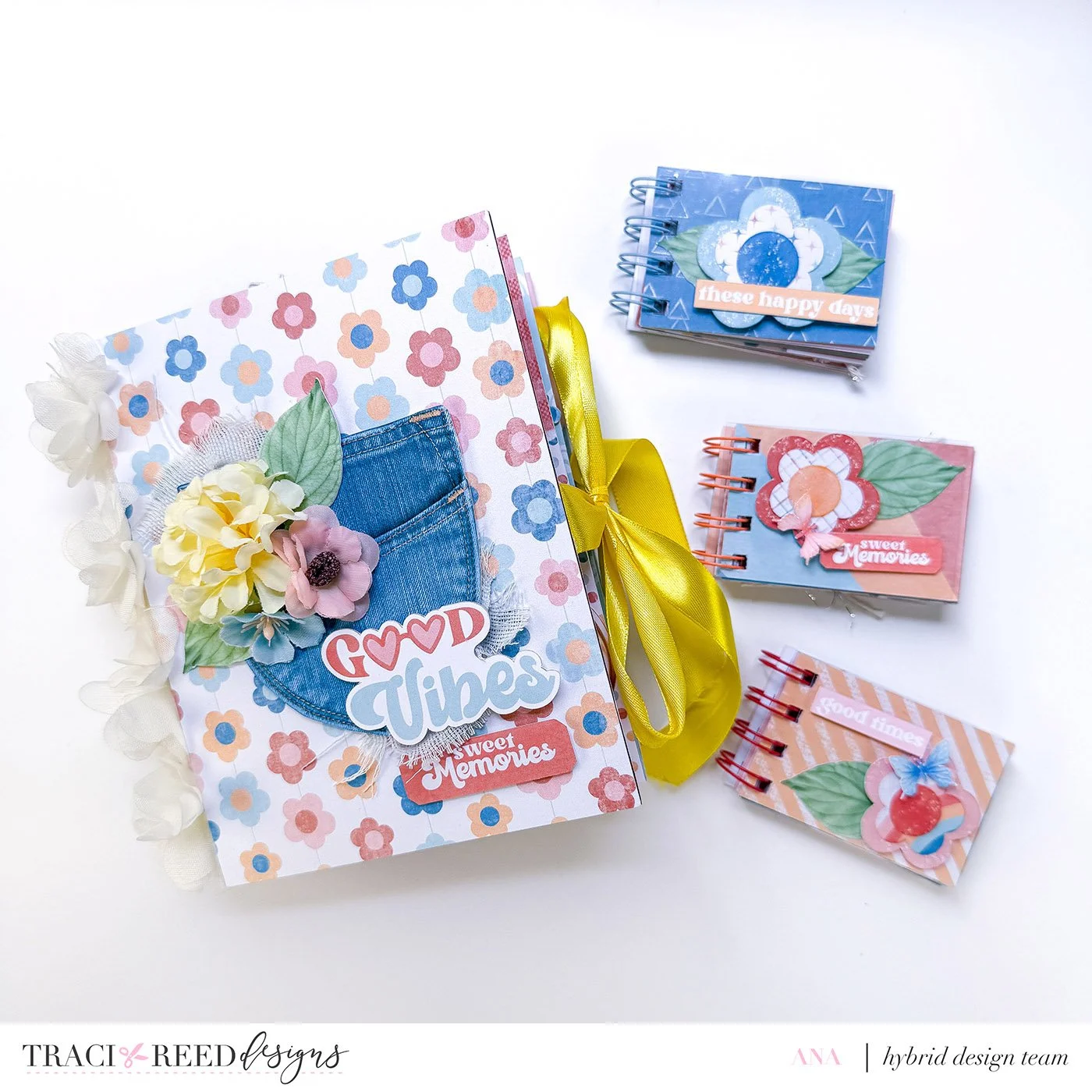 1 Mini Album + 3 Stash-Busting Micro Mini Albums by Ana with the Flower Child Collection! 