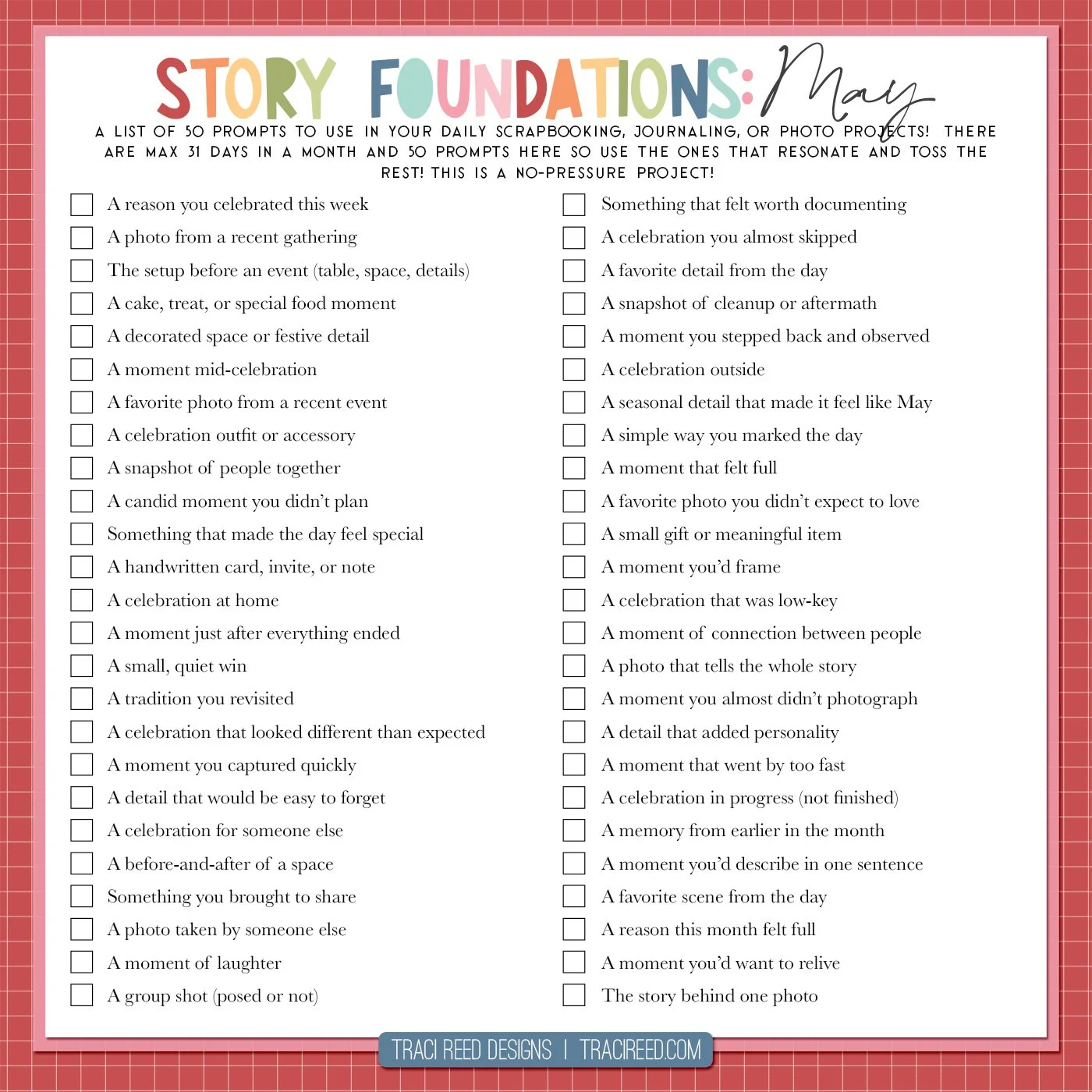 50 Story Prompts to Celebrate Everyday Life in May!