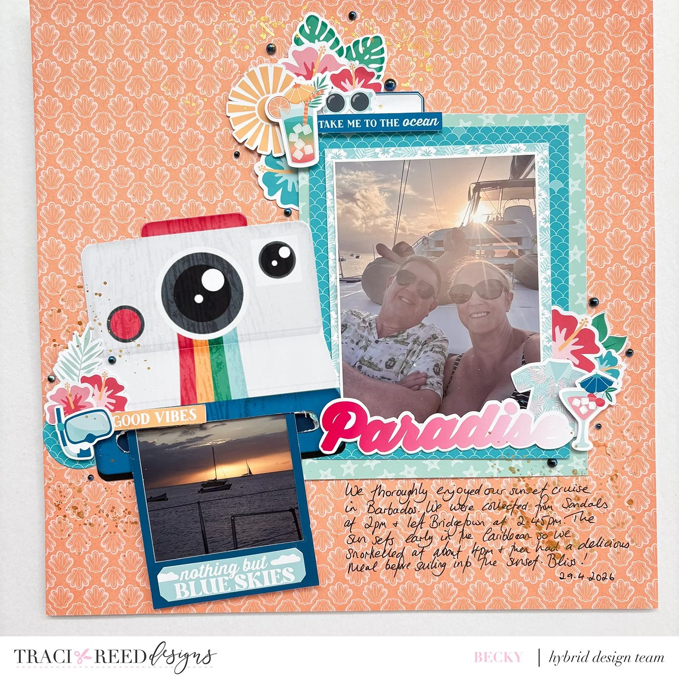 Create an Interactive Polaroid Photo Pull on your Scrapbook Page with Becky!