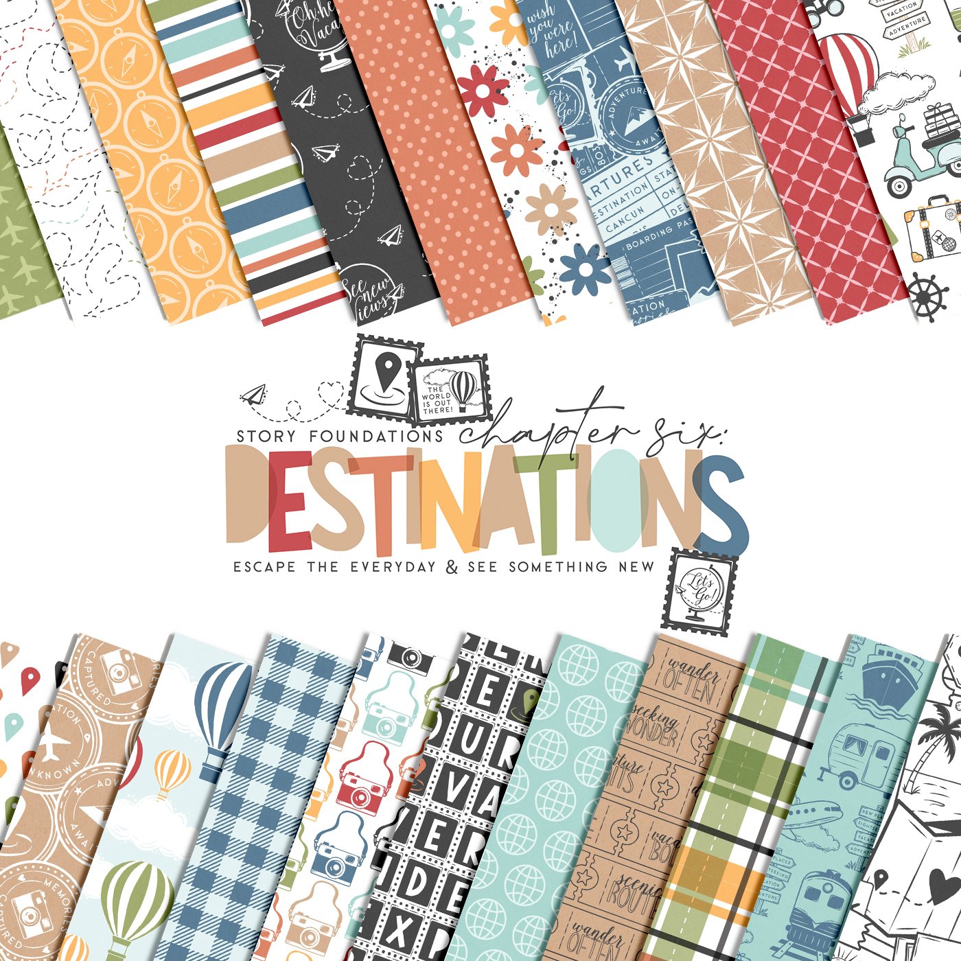 Introducing The Story Foundations: Destinations Digital and Printable Scrapbook Collection by Traci Reed