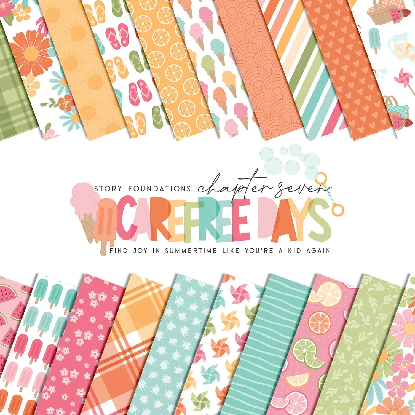 Introducing The Story Foundations: Carefree Days Digital and Printable Scrapbook Collection by Traci Reed