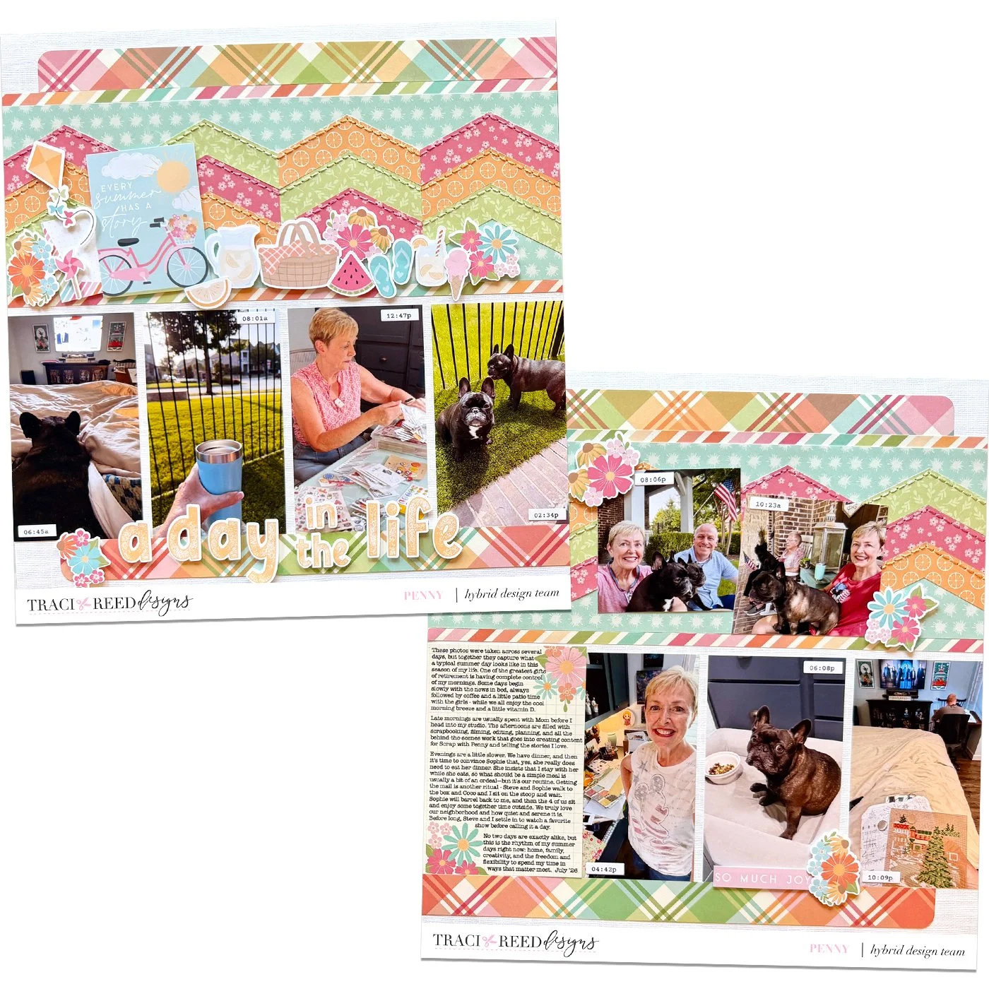 Scrapbooking A Day In The Life in One Two Page Spread with Penny