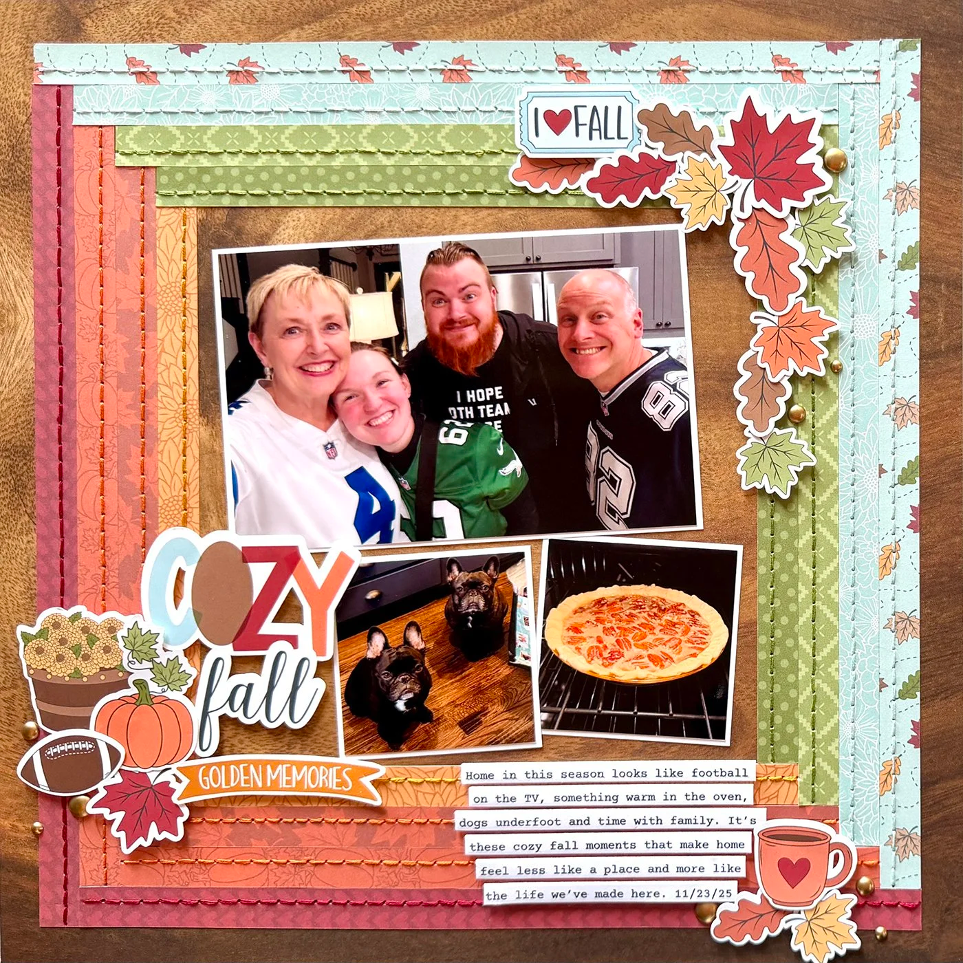 Inspired by Quilts: Scrap a Log Cabin-Style Scrapbook Page!