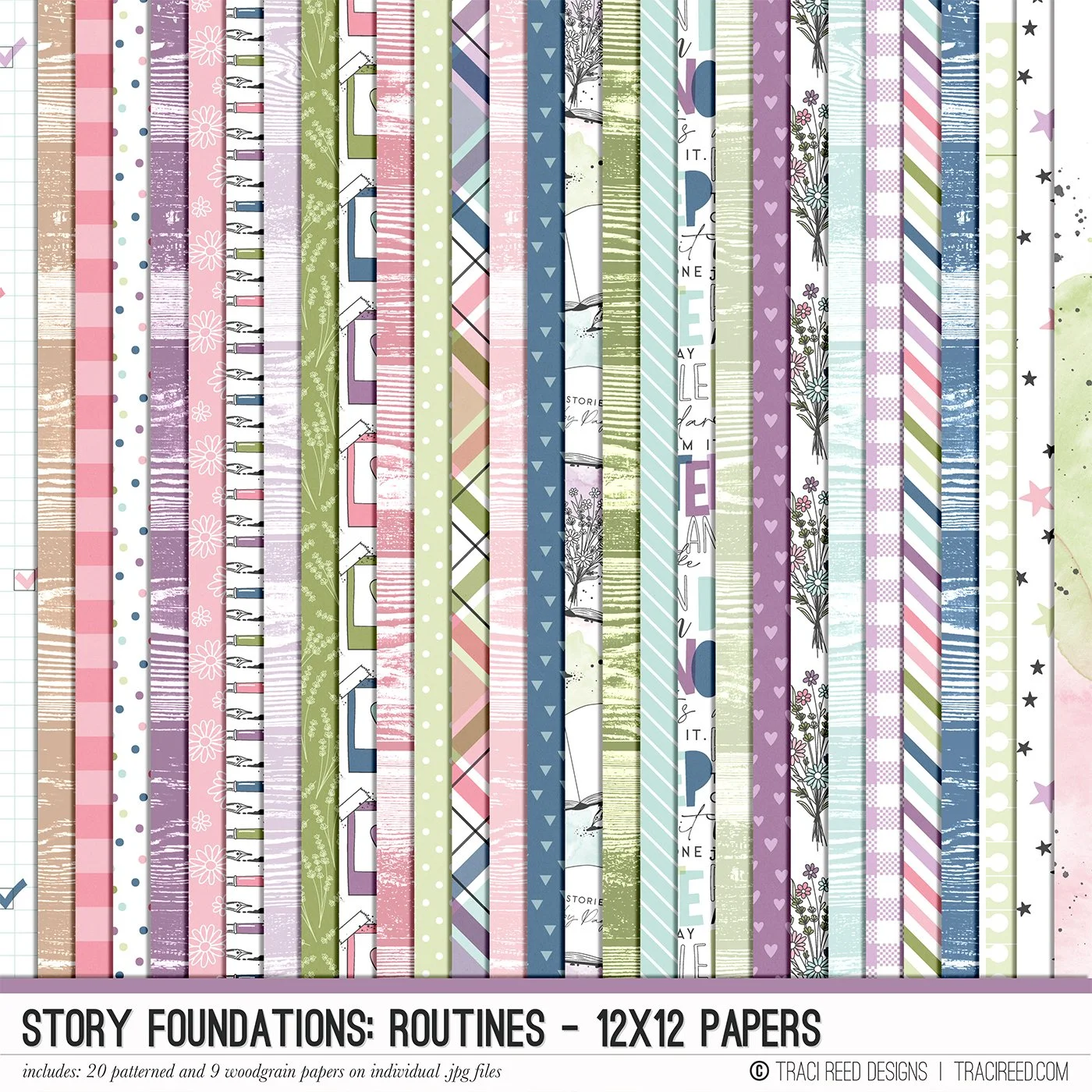 Story Foundations: Routines 12x12 Papers