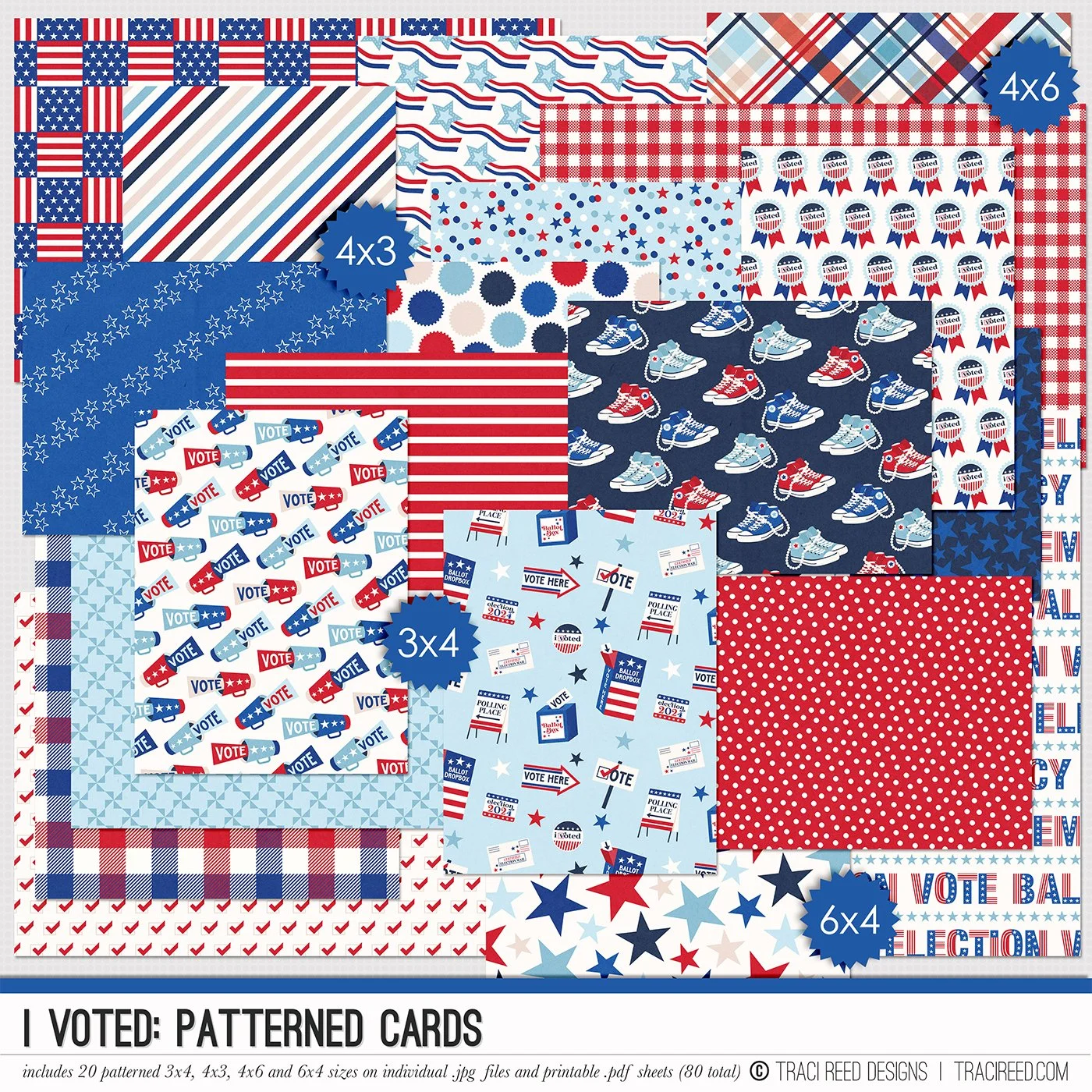 I Voted Patterned Cards