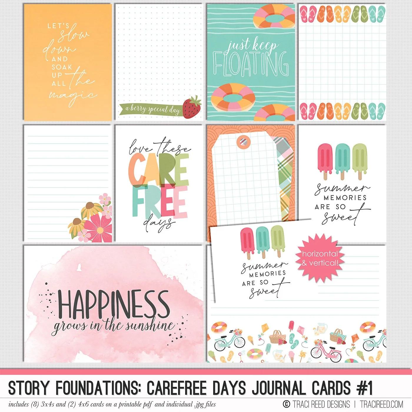 Story Foundations: Carefree Days Cards #1