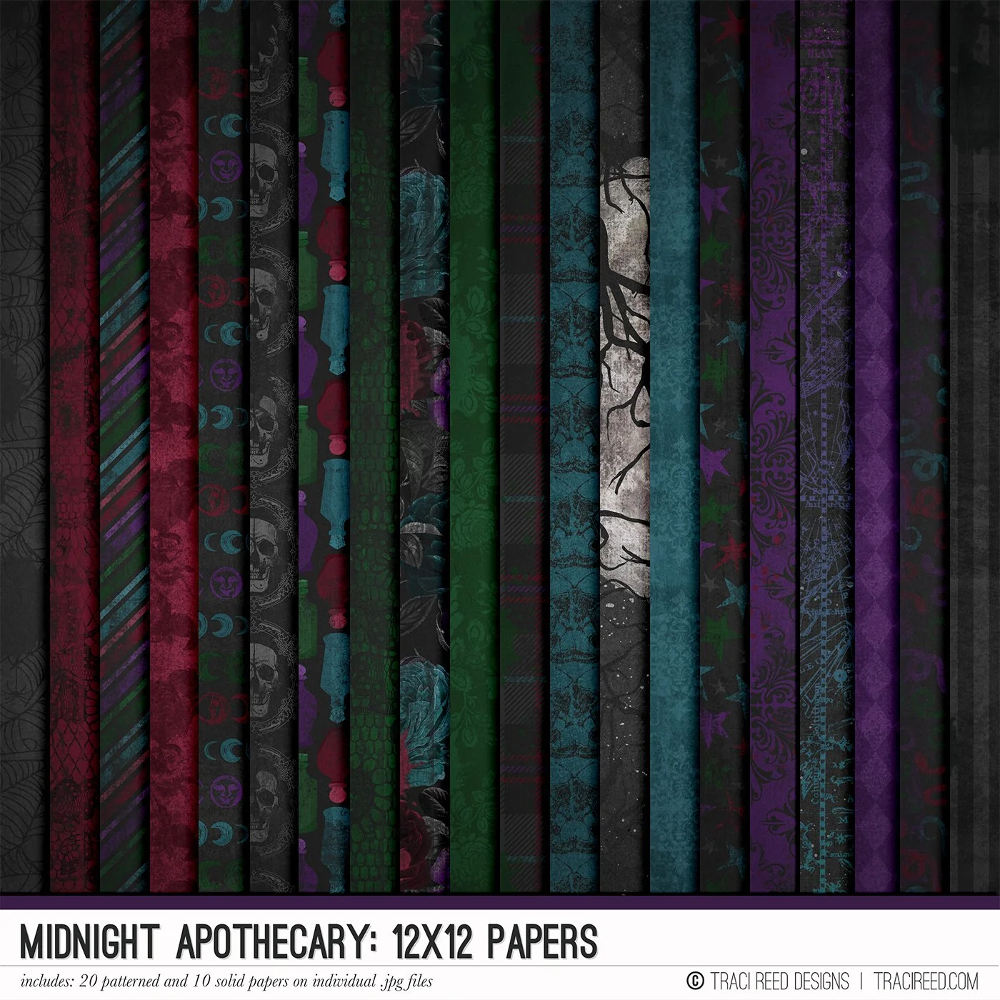 Midnight Apothecary 12x12 Papers