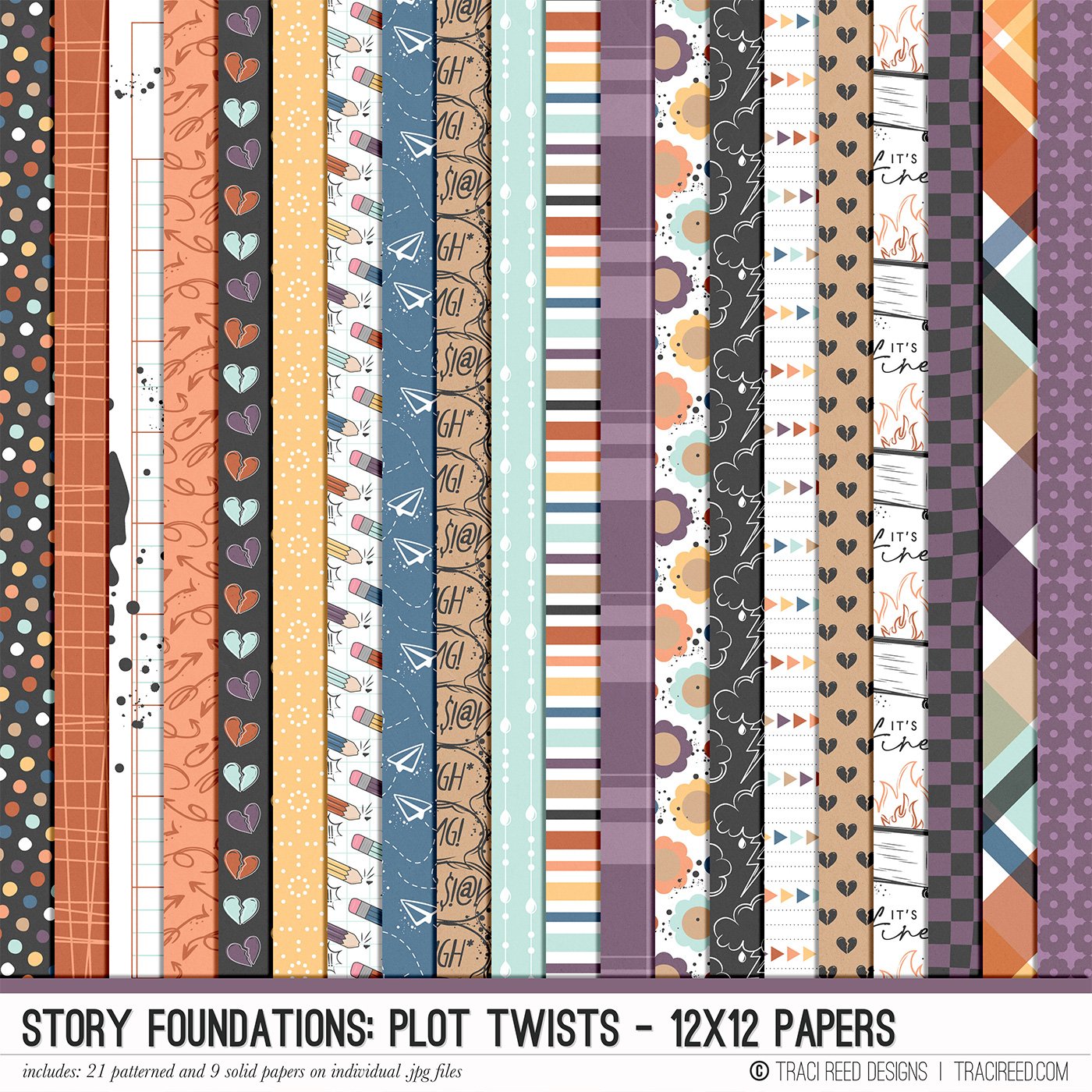 Story Foundations: Plot Twists 12x12 Papers