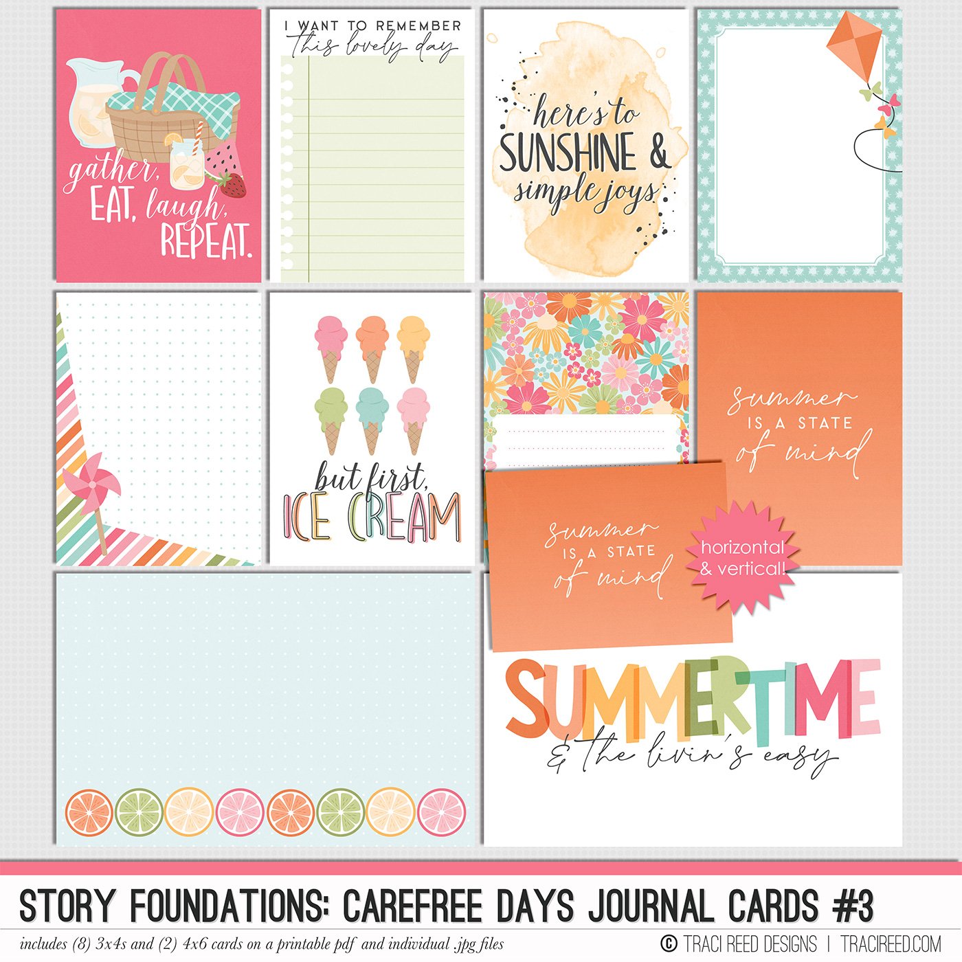 Story Foundations: Carefree Days Cards #3