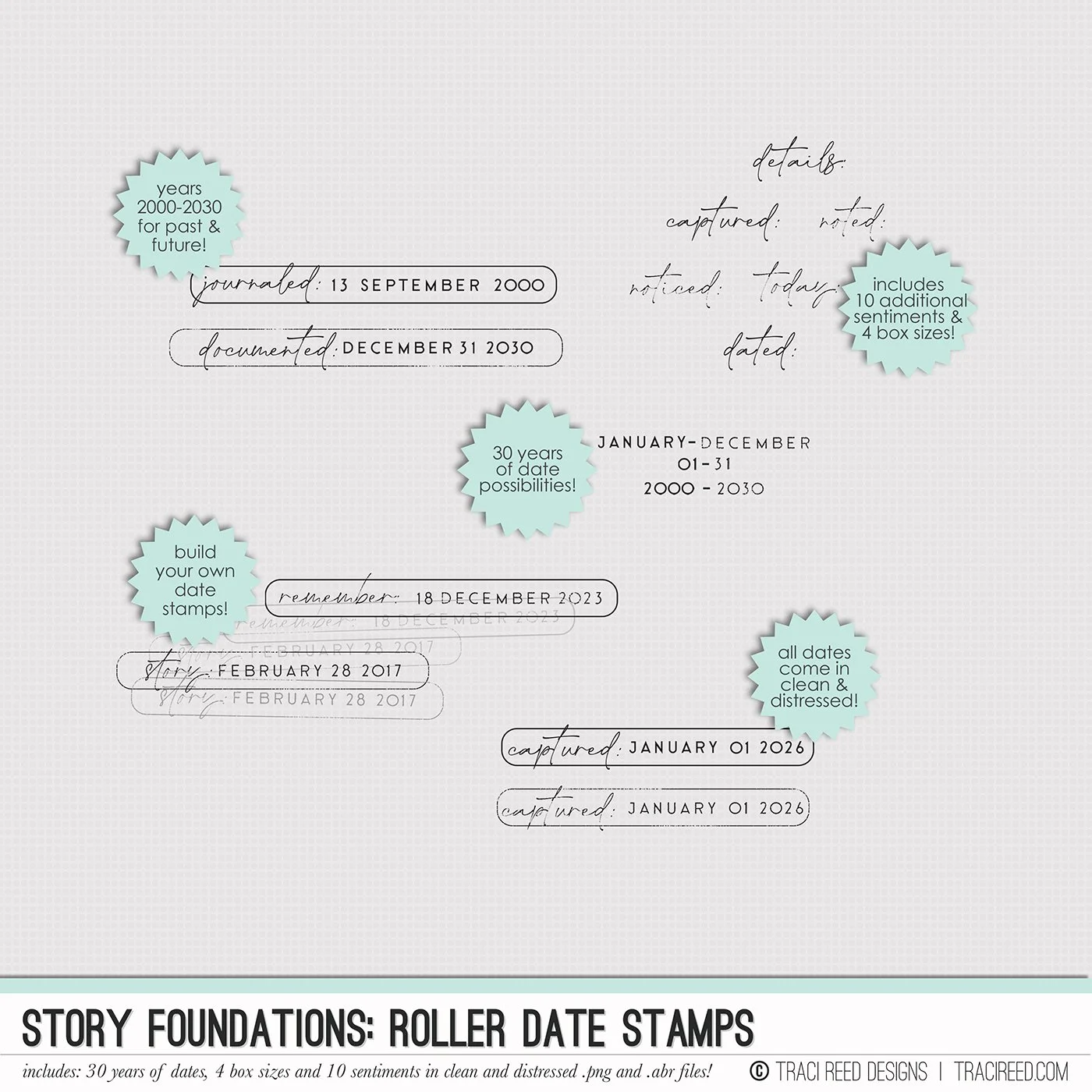 Story Foundations Roller Date Stamps
