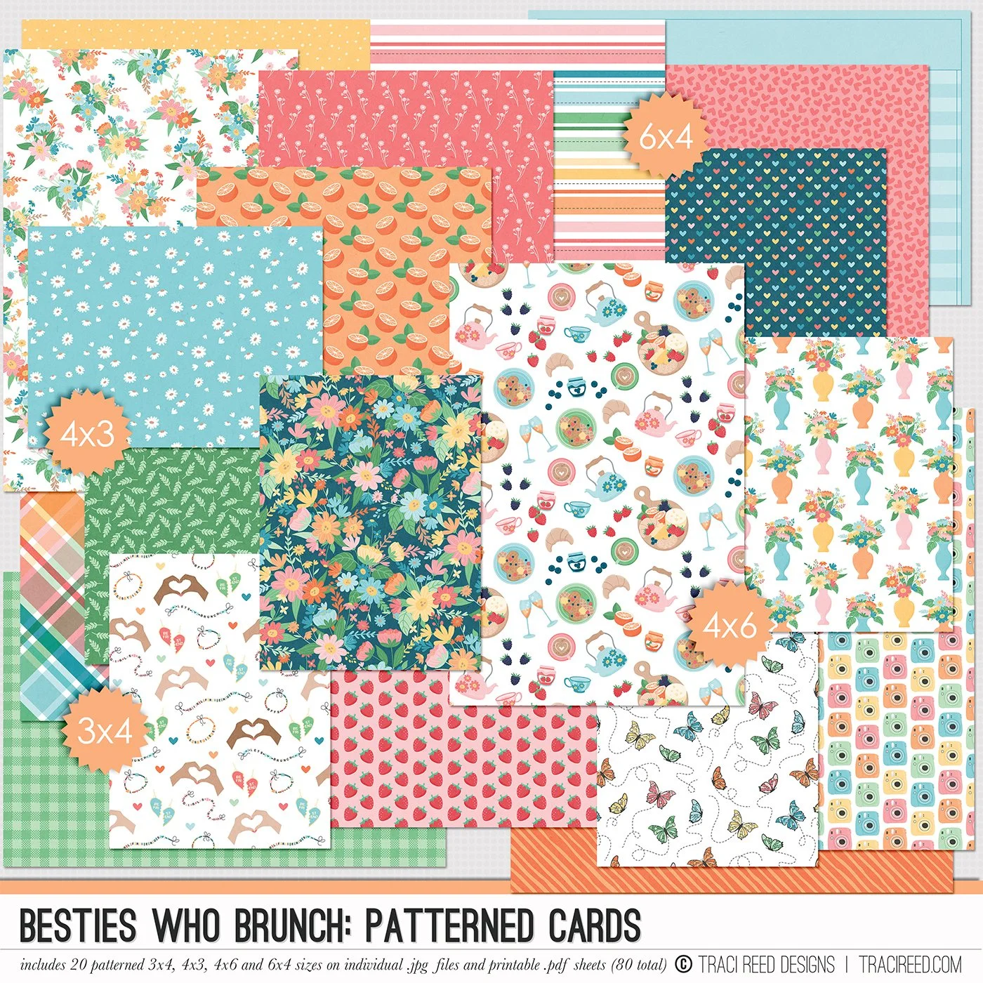 Besties Who Brunch Patterned Cards