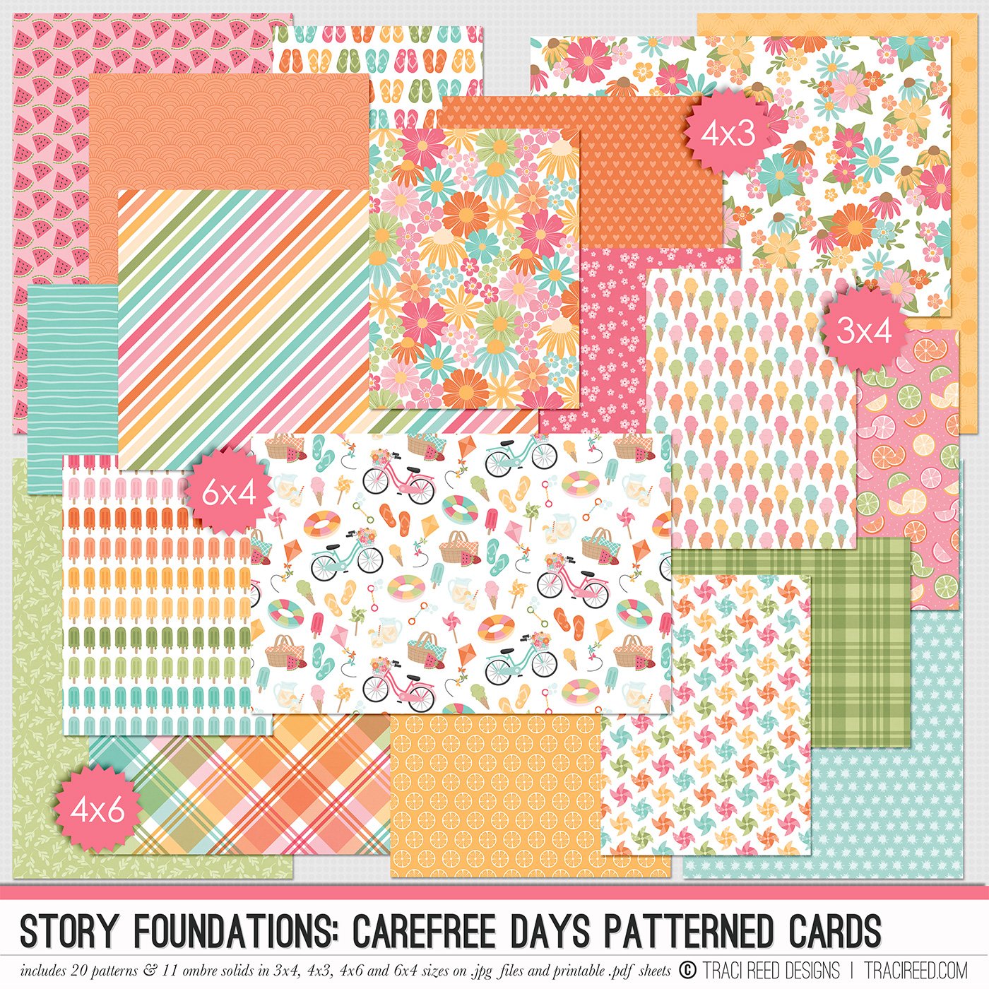 Story Foundations: Carefree Days Patterned Cards