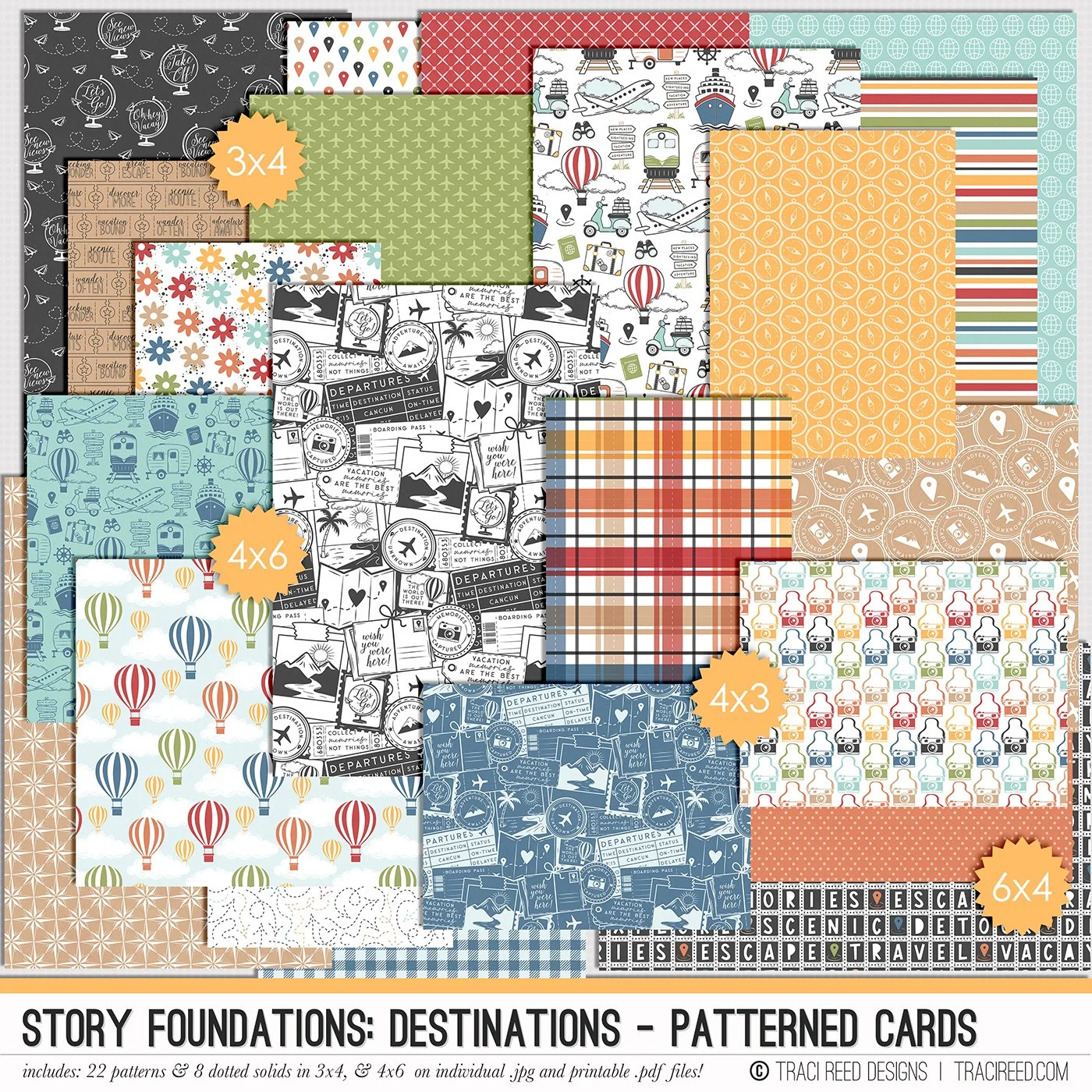 Story Foundations: Destinations Patterned Cards