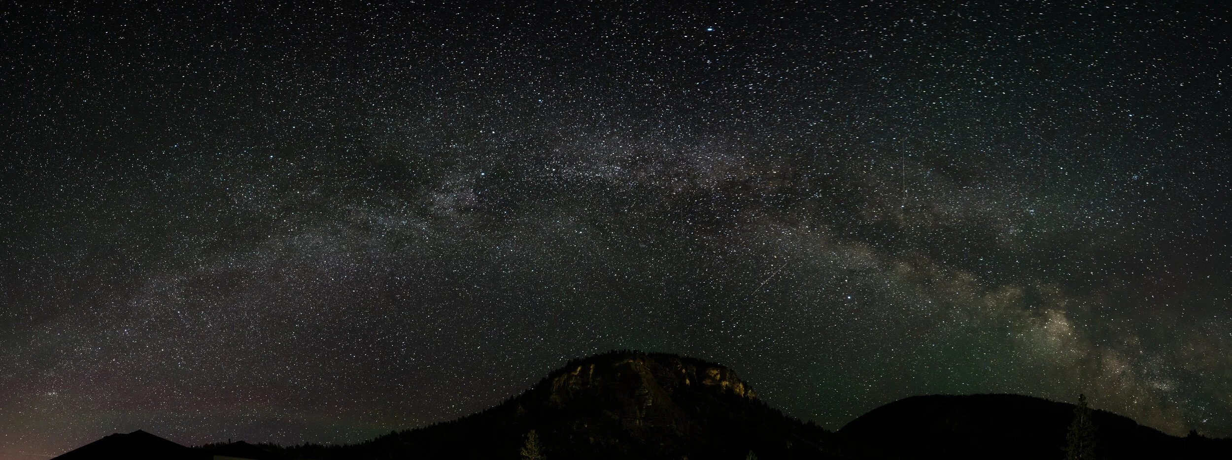 panoramic view of the milky way from the Okanagan Valley