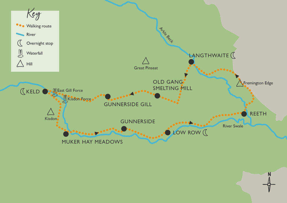 Map Of Swaledale North Yorkshire Remote Swaledale And Arkengarthdale — Muddy Boots Walking Holidays -  Walking Holidays And Guided Walks In The Yorkshire Dales