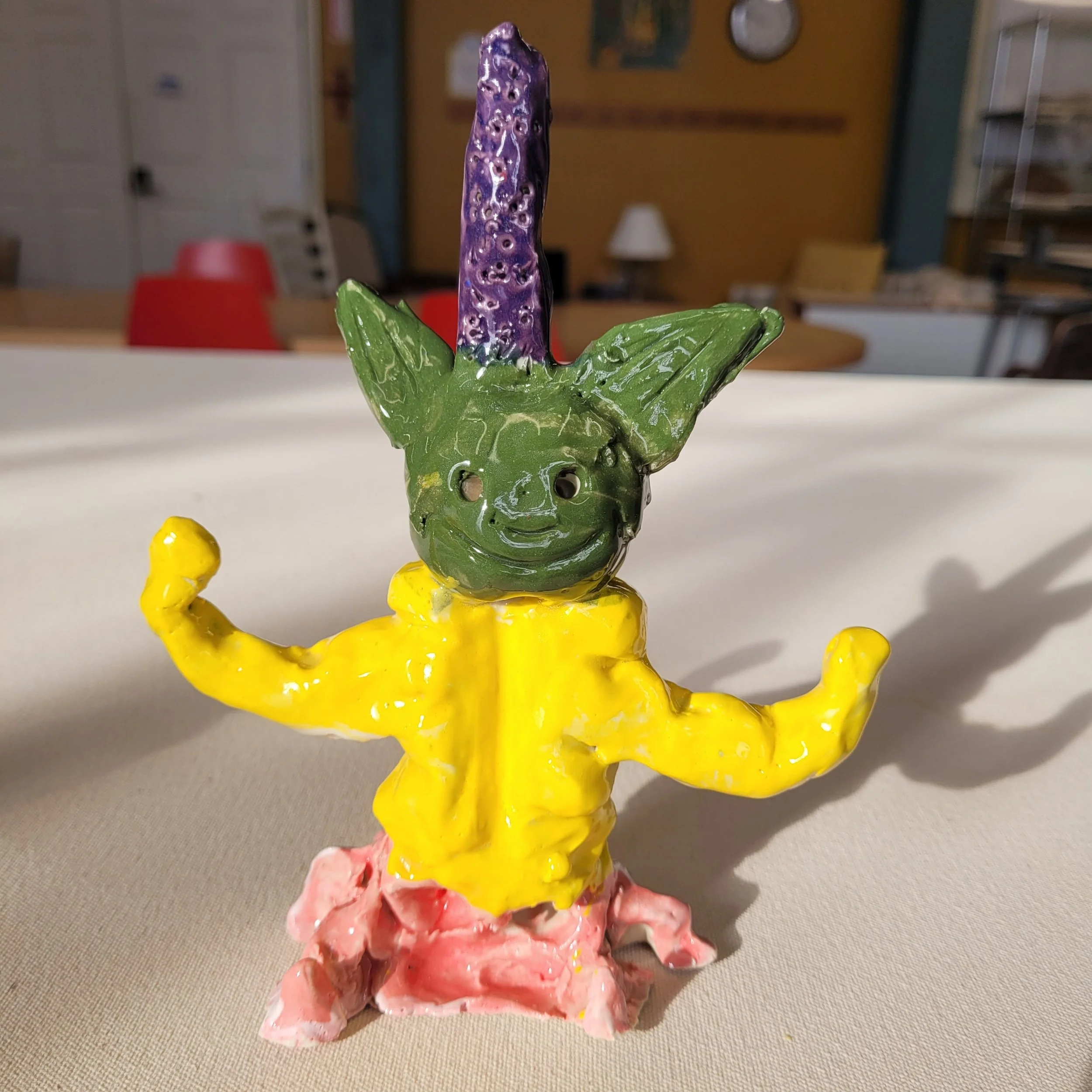 Colorful ceramic sculpture