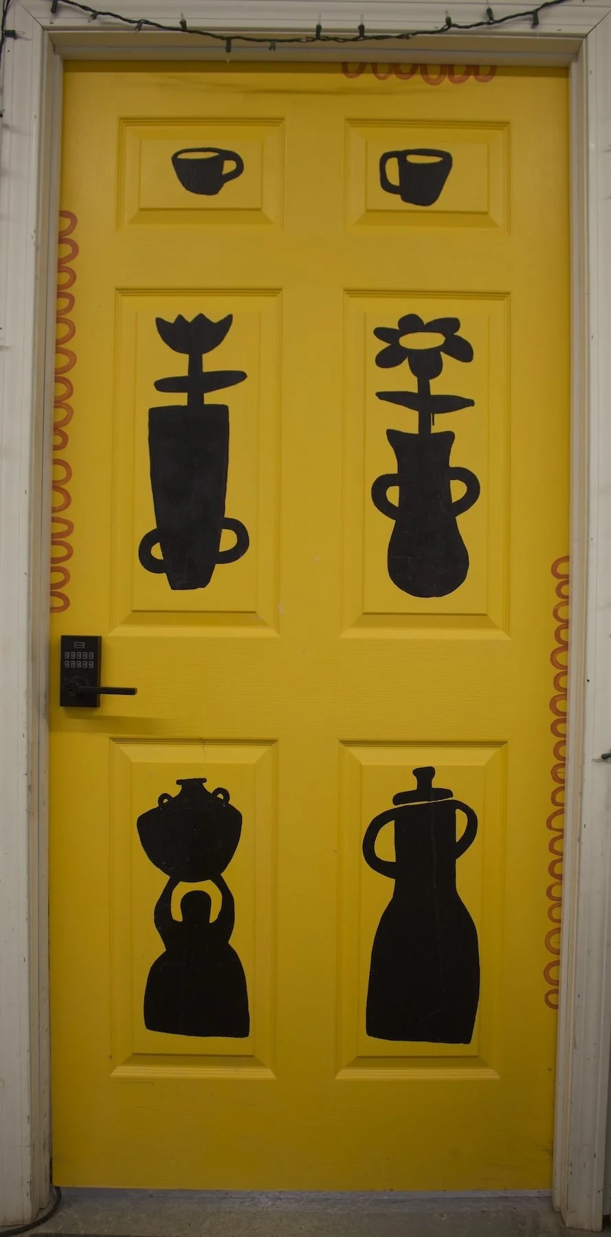 yellow door at mudcity clay