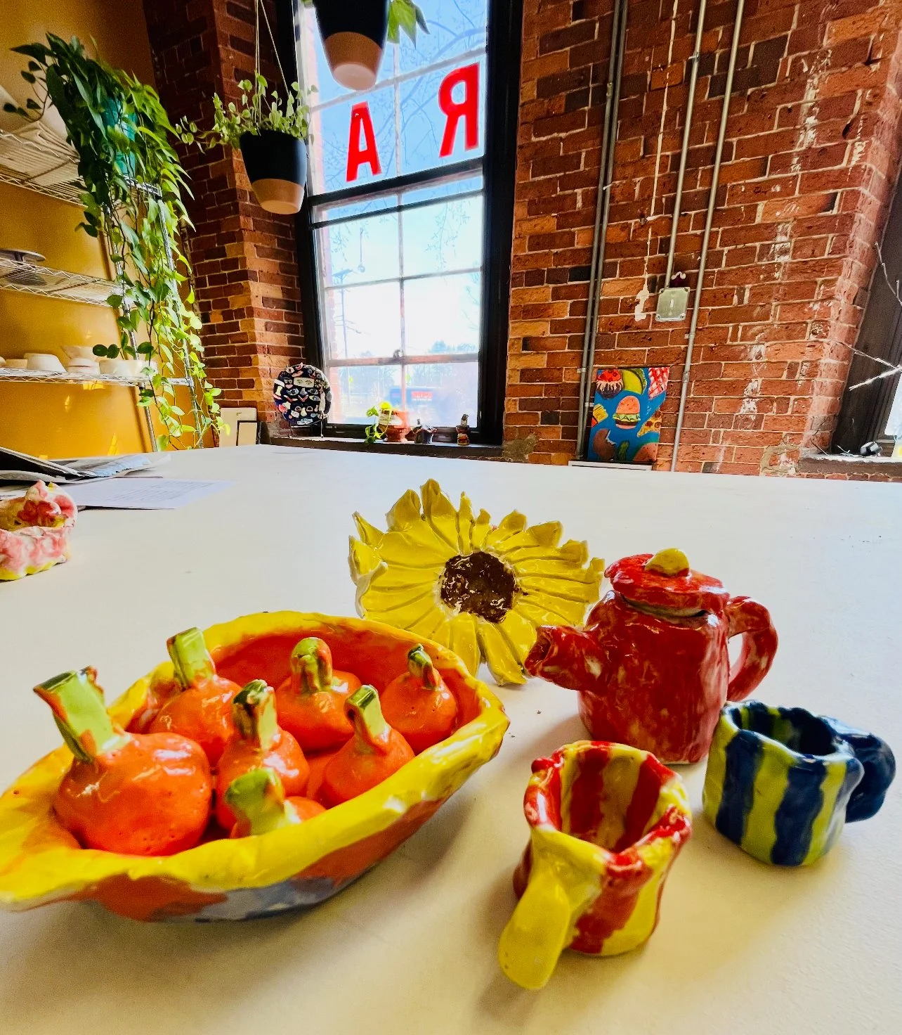 Colorful ceramic dishes