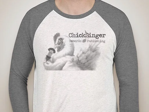 ChickSinger Long Sleeve T-Shirt - Color:  Premium Heather &amp; White Baseball 