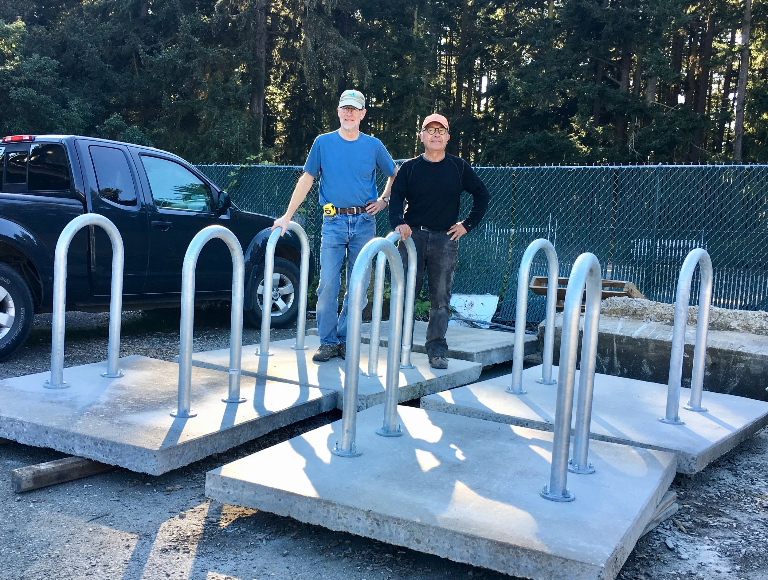 New bicycle racks ready to be installed