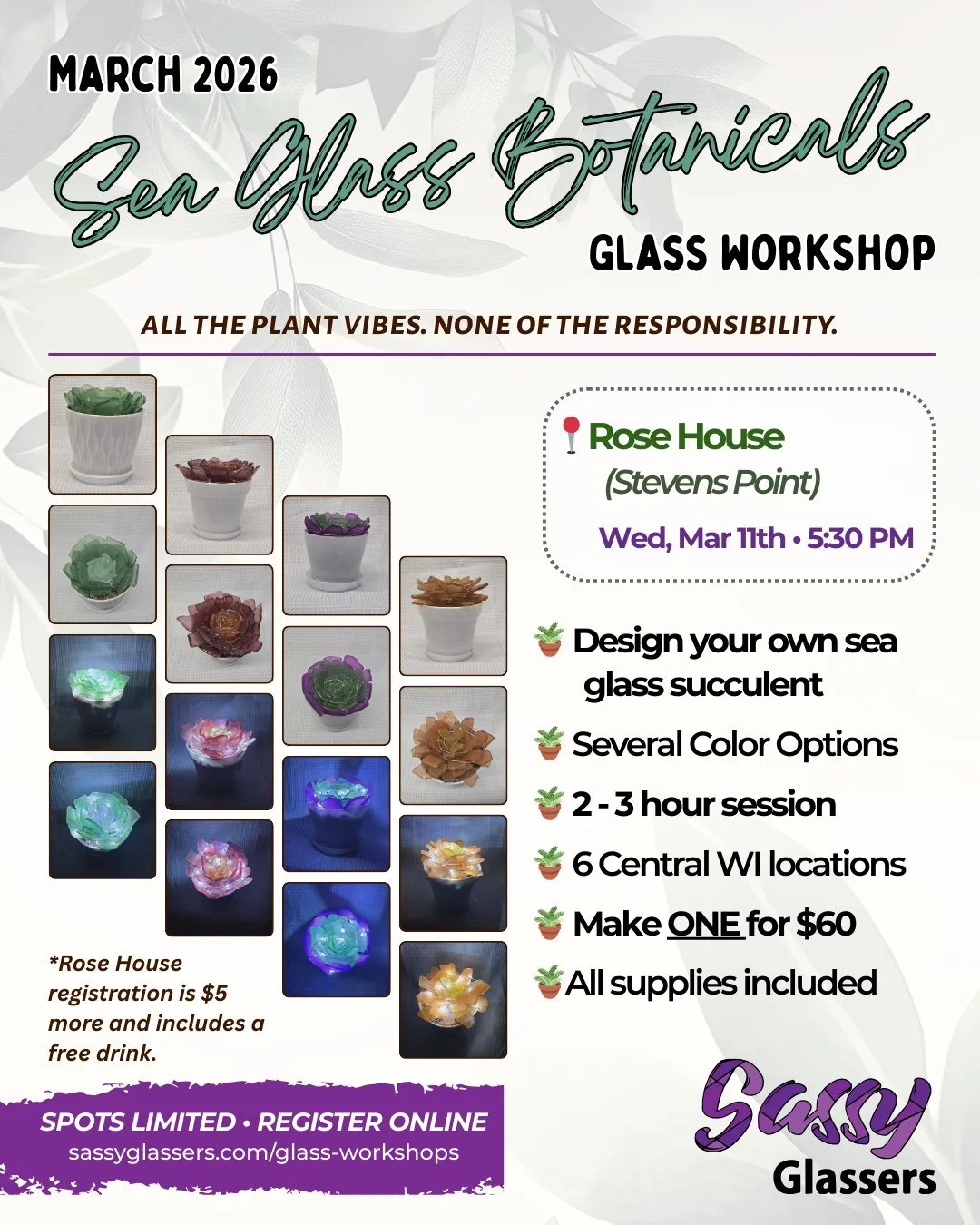 Succulent class with Sassy Glass