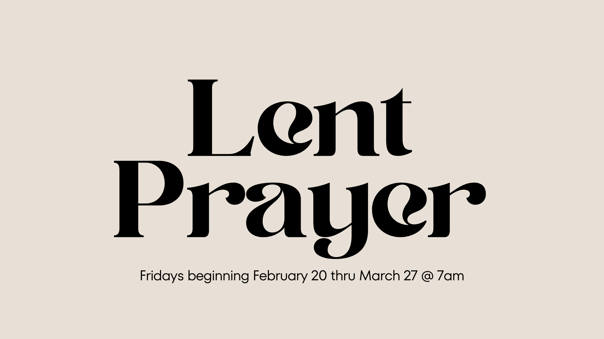 Lent Prayer