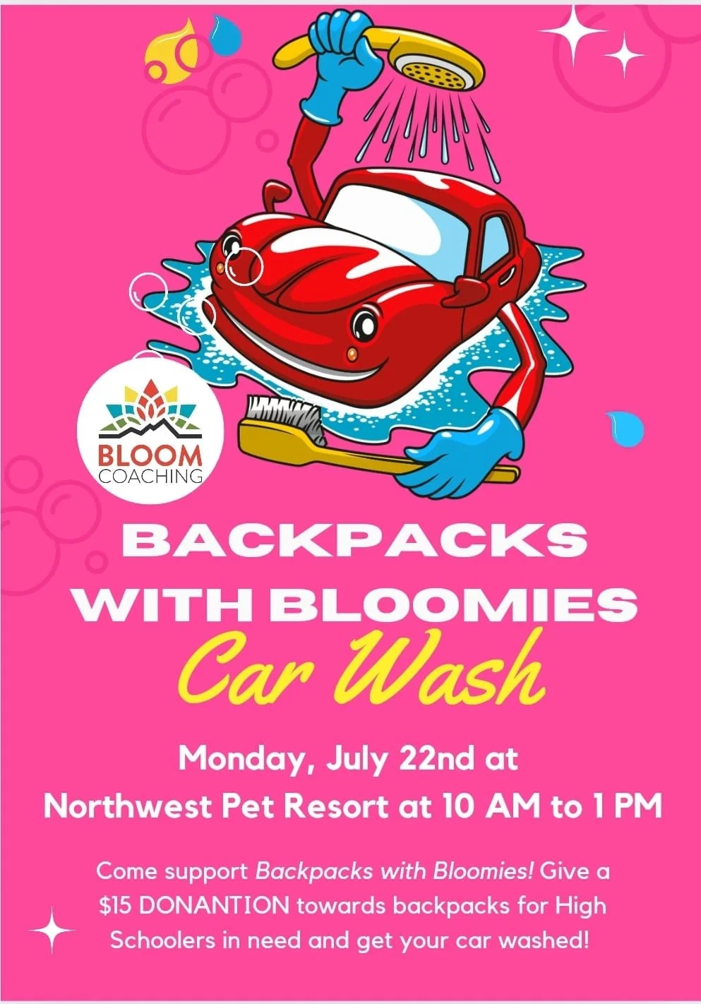 Every summer, our students aka &quot;the Bloomies&quot; raise money to donate backpacks to local high school students in need. Last year, they raised enough money to buy 100 backpacks for high school foster youth in our community. 

Please consider s