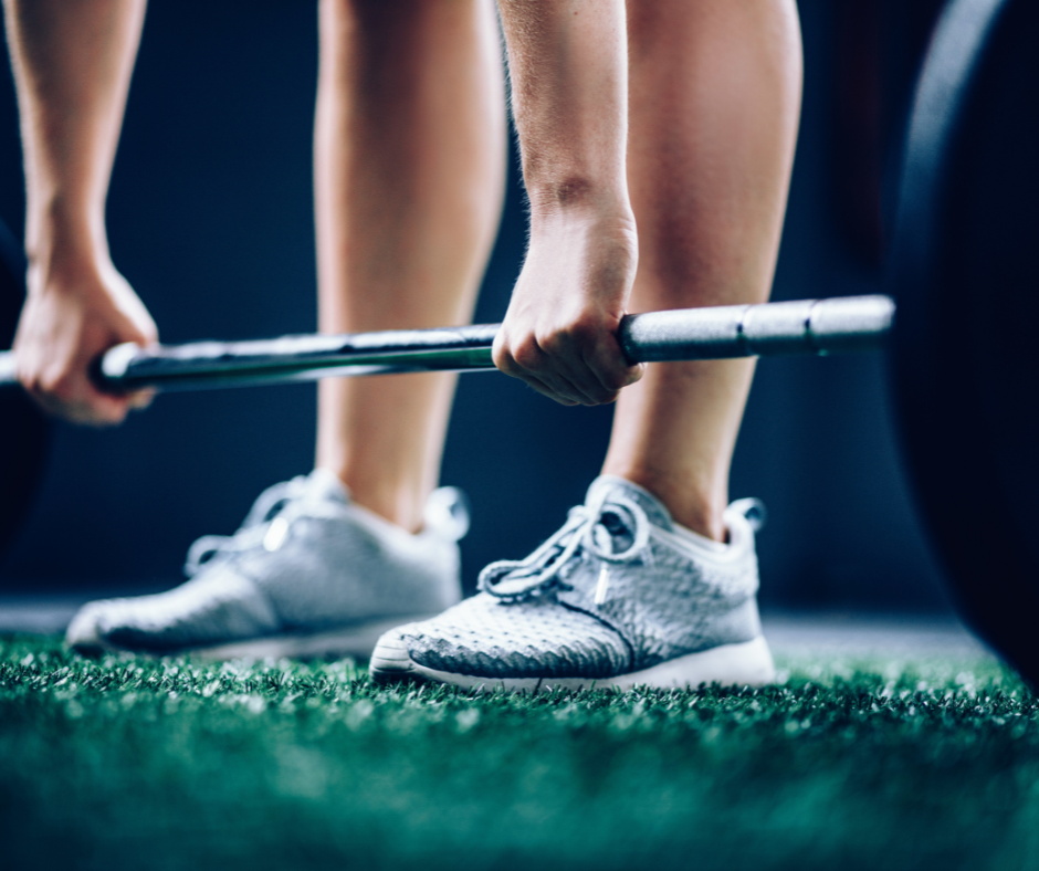 lifting weights on grass