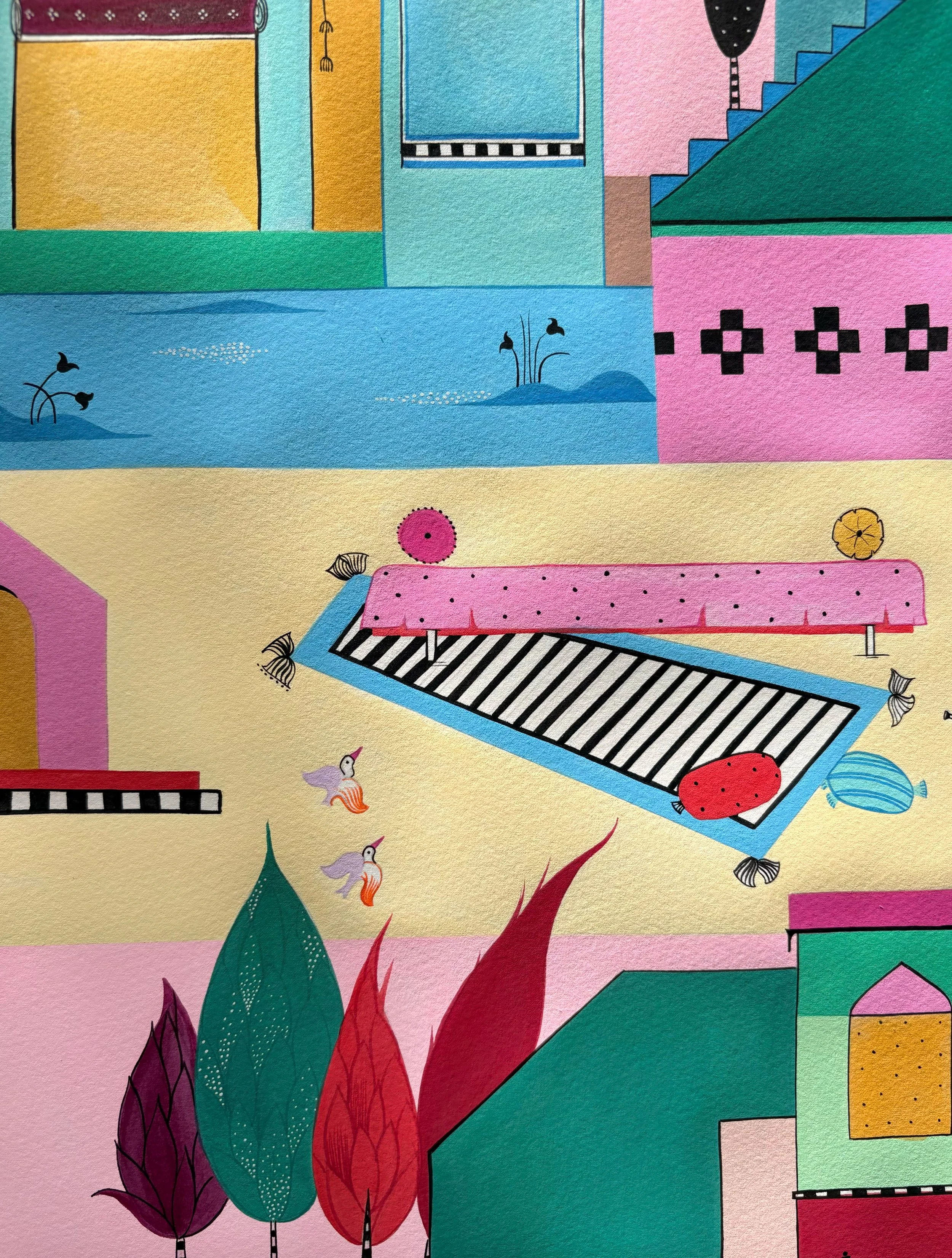 Canvas and Weaves _ Lekha Shastry _ Gulon Mein Rang 4_ 2025 _ Gouache on archival paper _ 36%22 by 36%22_ 320000 INR.jpg.jpg