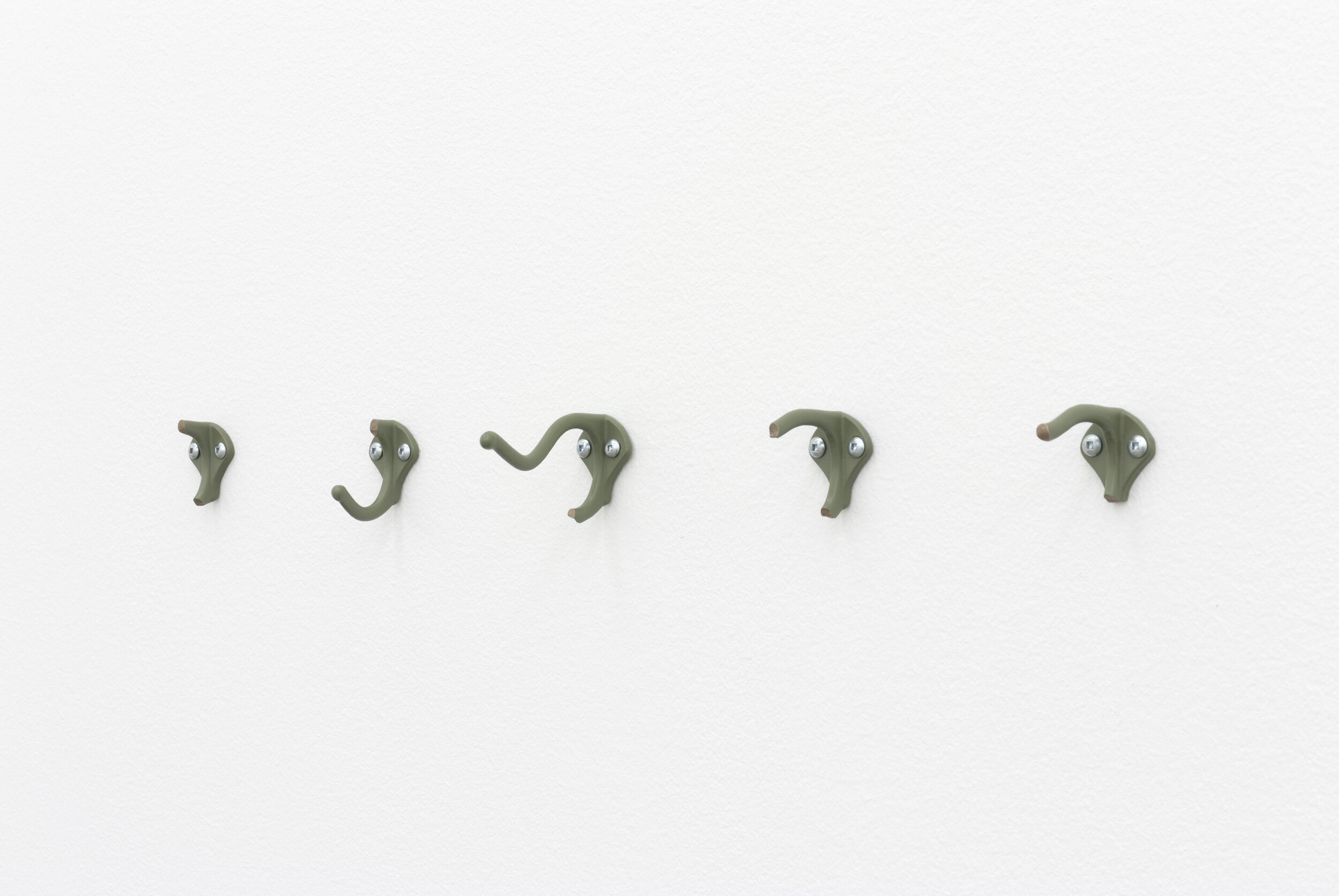  Vanessa Maltese   Hook no. 4 , 2020  patinated bronze, wax, hardware  variable dimensions 