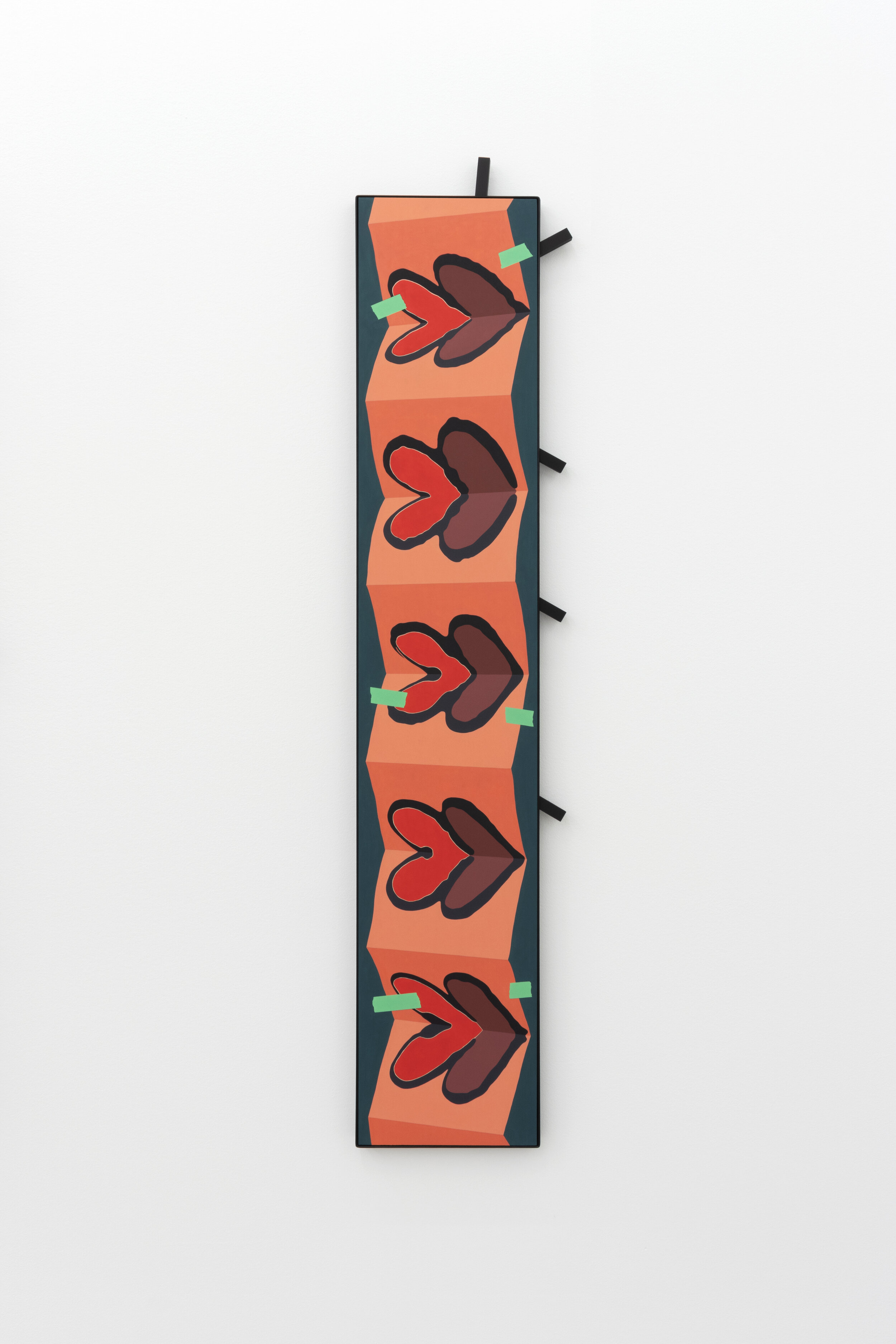  Vanessa Maltese    Hypothesizing coincidence no. 8 , 2020   Oil on panel, powder coated steel, wood, magnets   60.25 x 11.25 in  