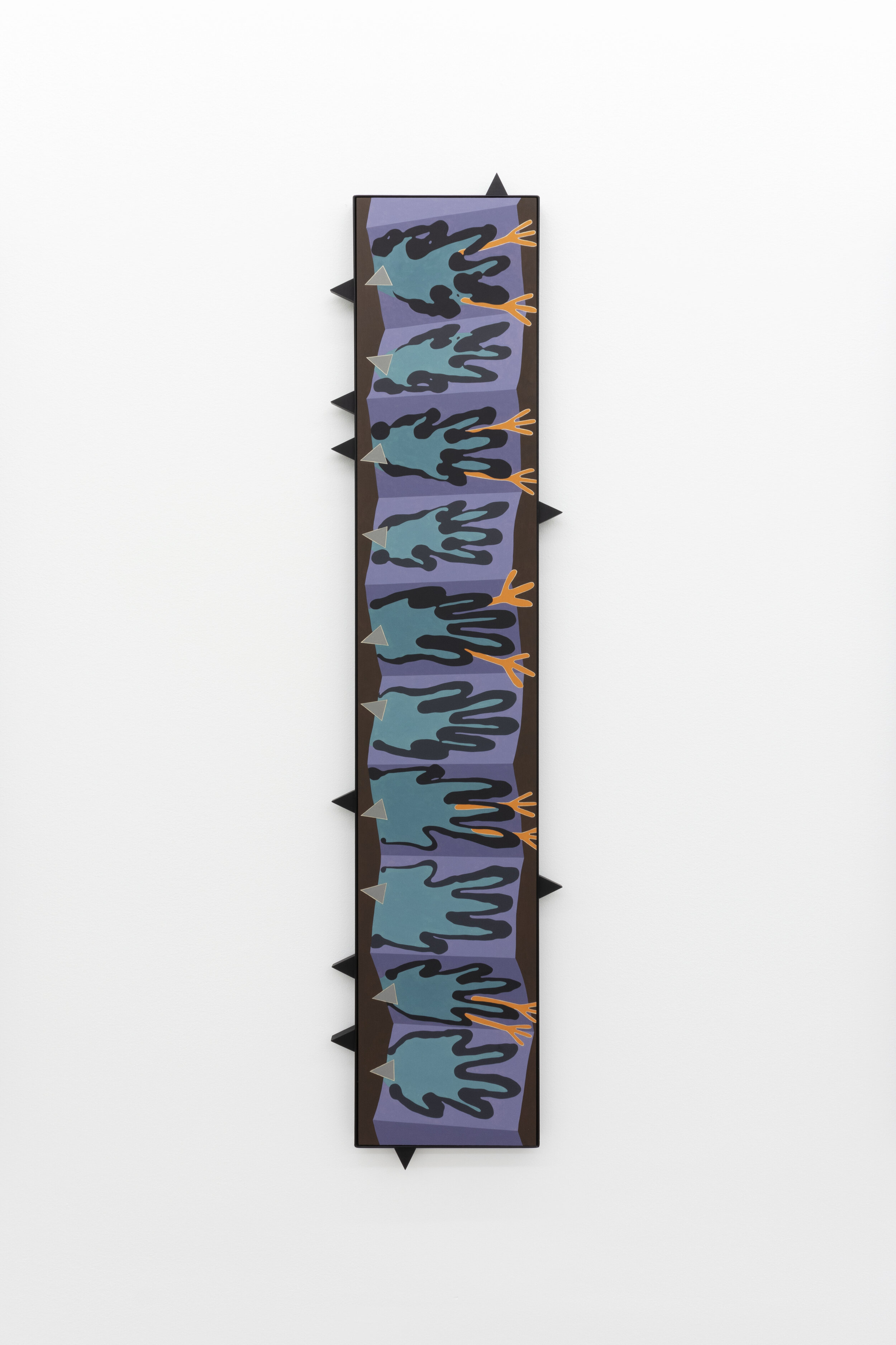  Vanessa Maltese    Hypothesizing coincidence no. 4 , 2020   Oil on panel, powder coated steel, wood, magnets   60.25 x 11.25 in  