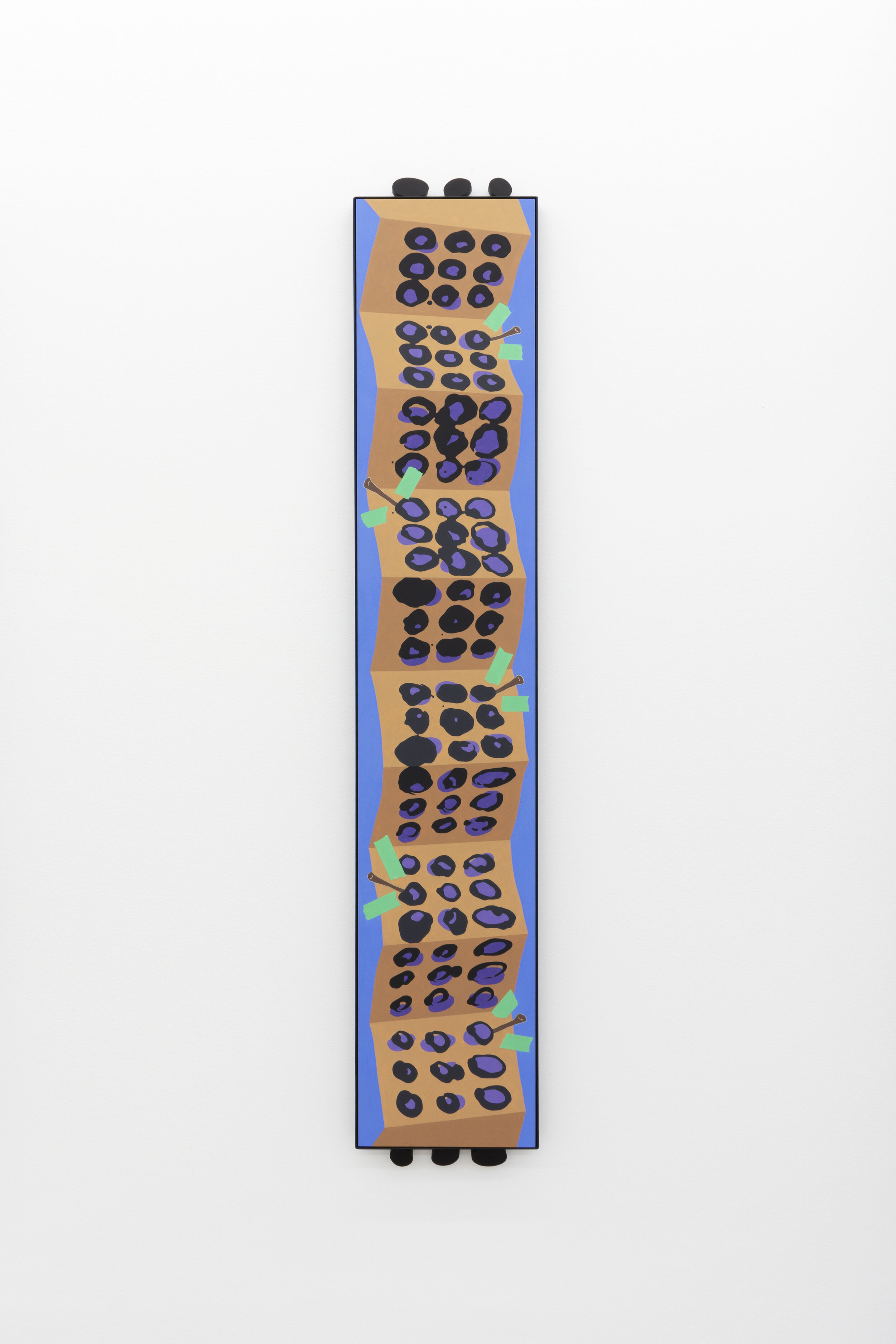  Vanessa Maltese    Hypothesizing coincidence no. 5 , 2020   Oil on panel, powder coated steel, wood, magnets   60.25 x 11.25 in  