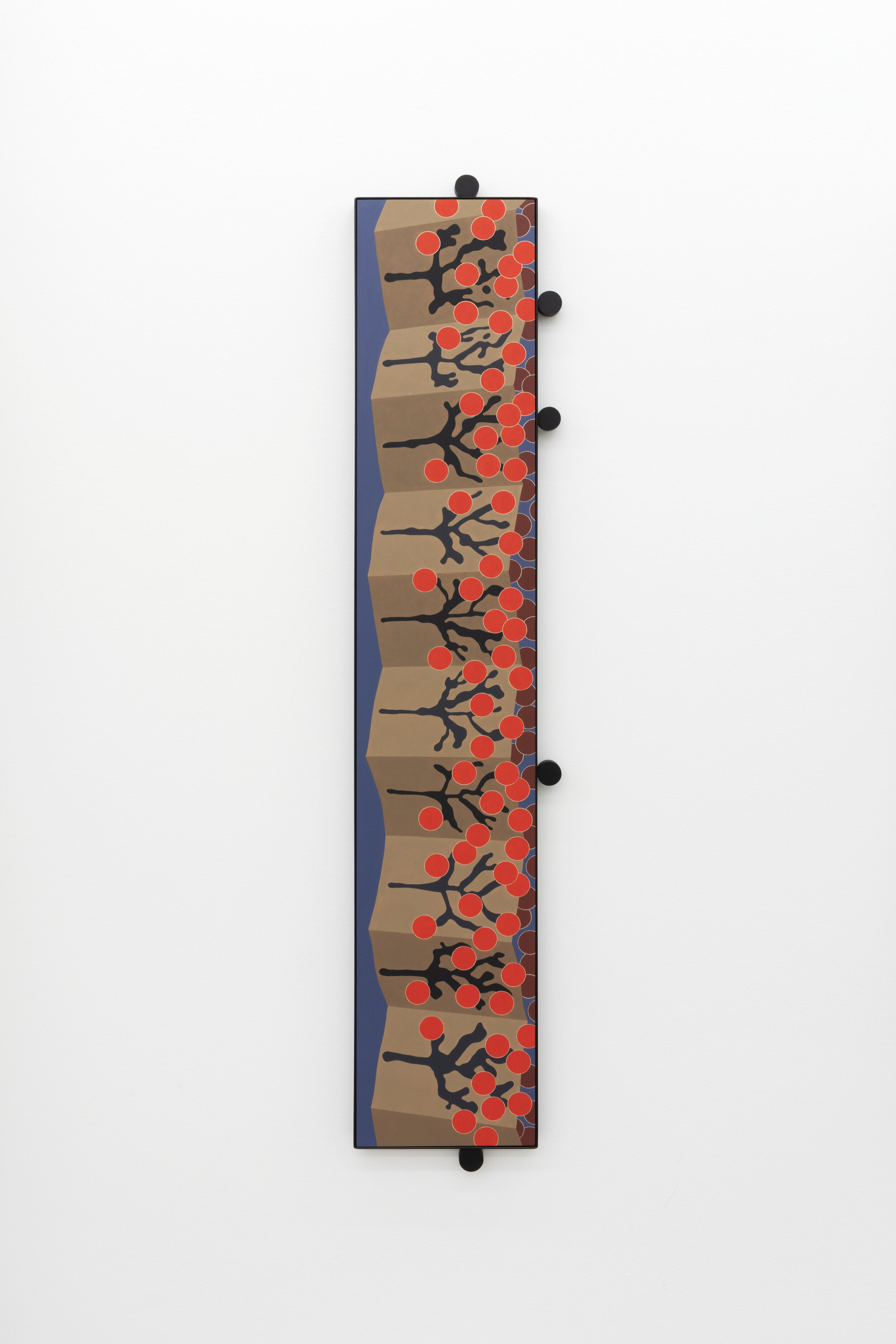  Vanessa Maltese    Hypothesizing coincidence no. 1 , 2020   Oil on panel, powder coated steel, wood, magnets   60.25 x 11.25 in  